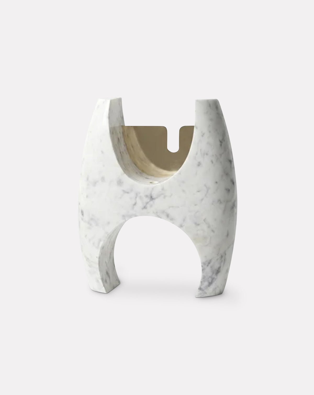 IRA 03 Marble and Brass Sculptural Vase