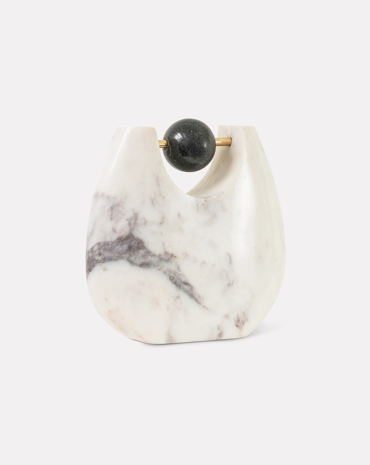 IYLA 01 sculptural marble vase, luxury kitchenware and tabletop decor hand carved in white marble