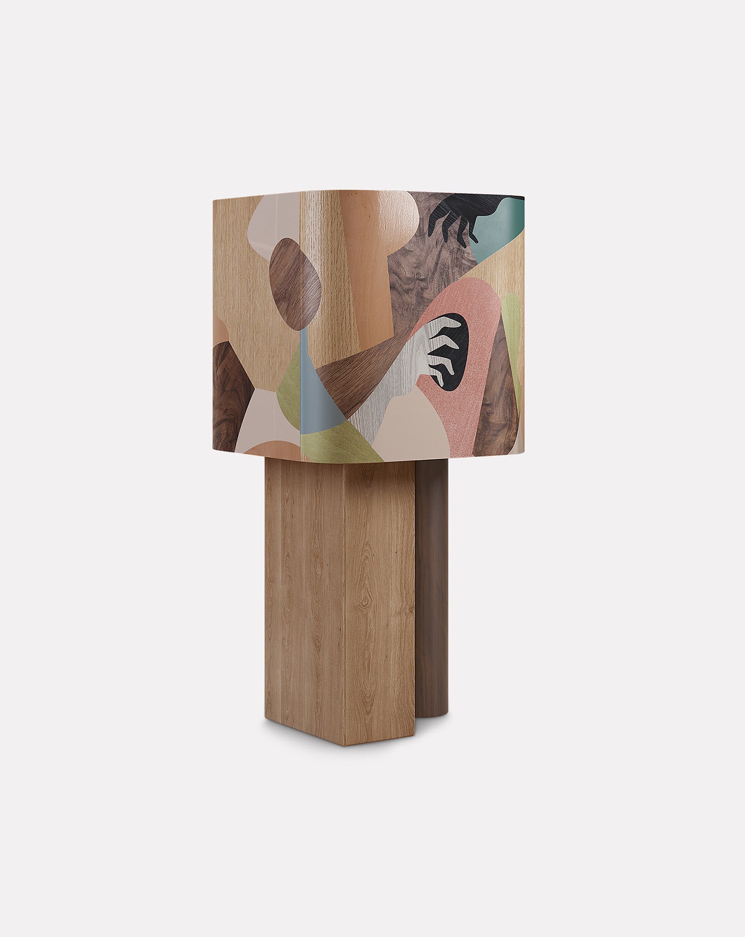 Ih Maj In Oak and Walnut Wood Cabinet