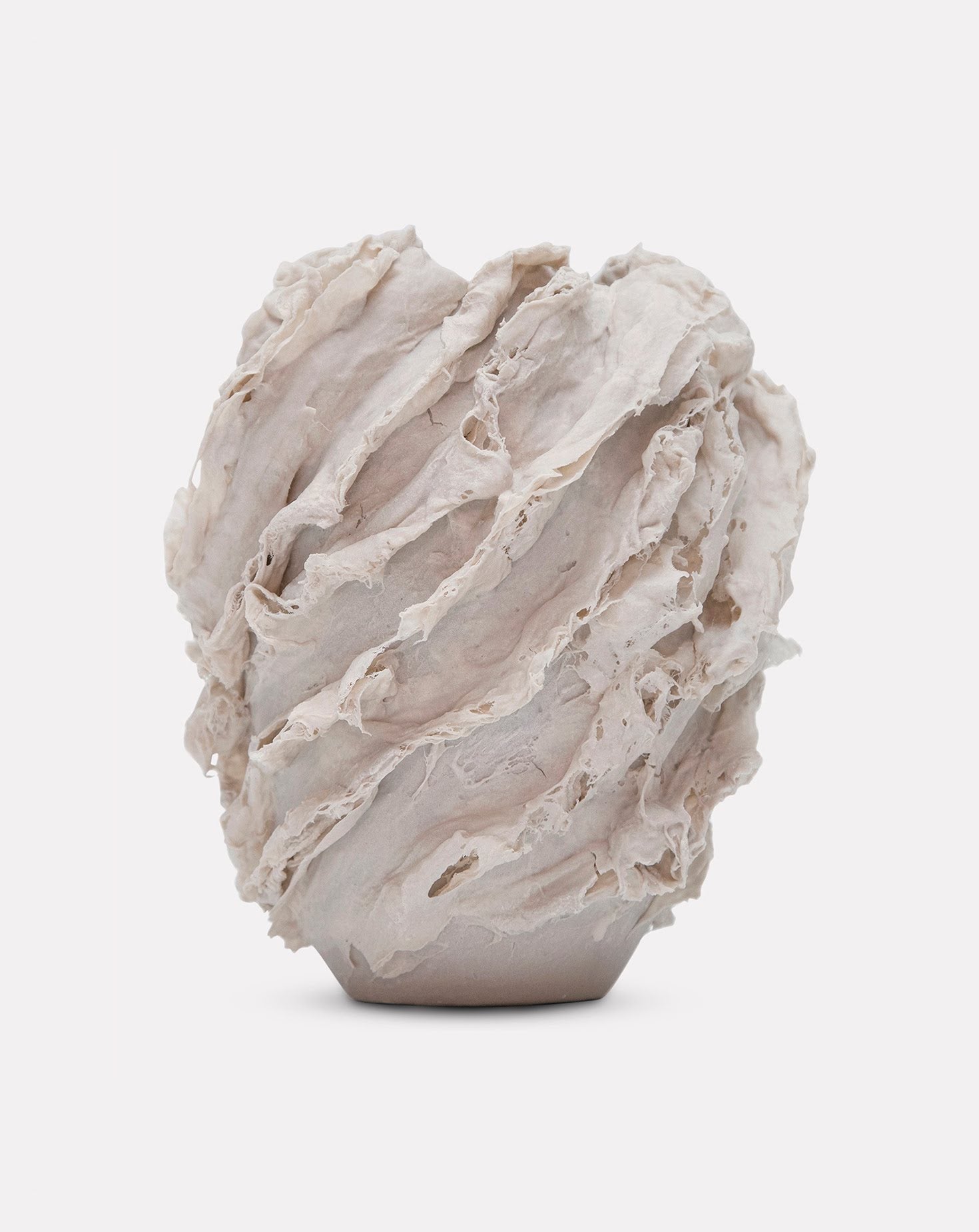 Ivory Billows Porcelain Vessel II