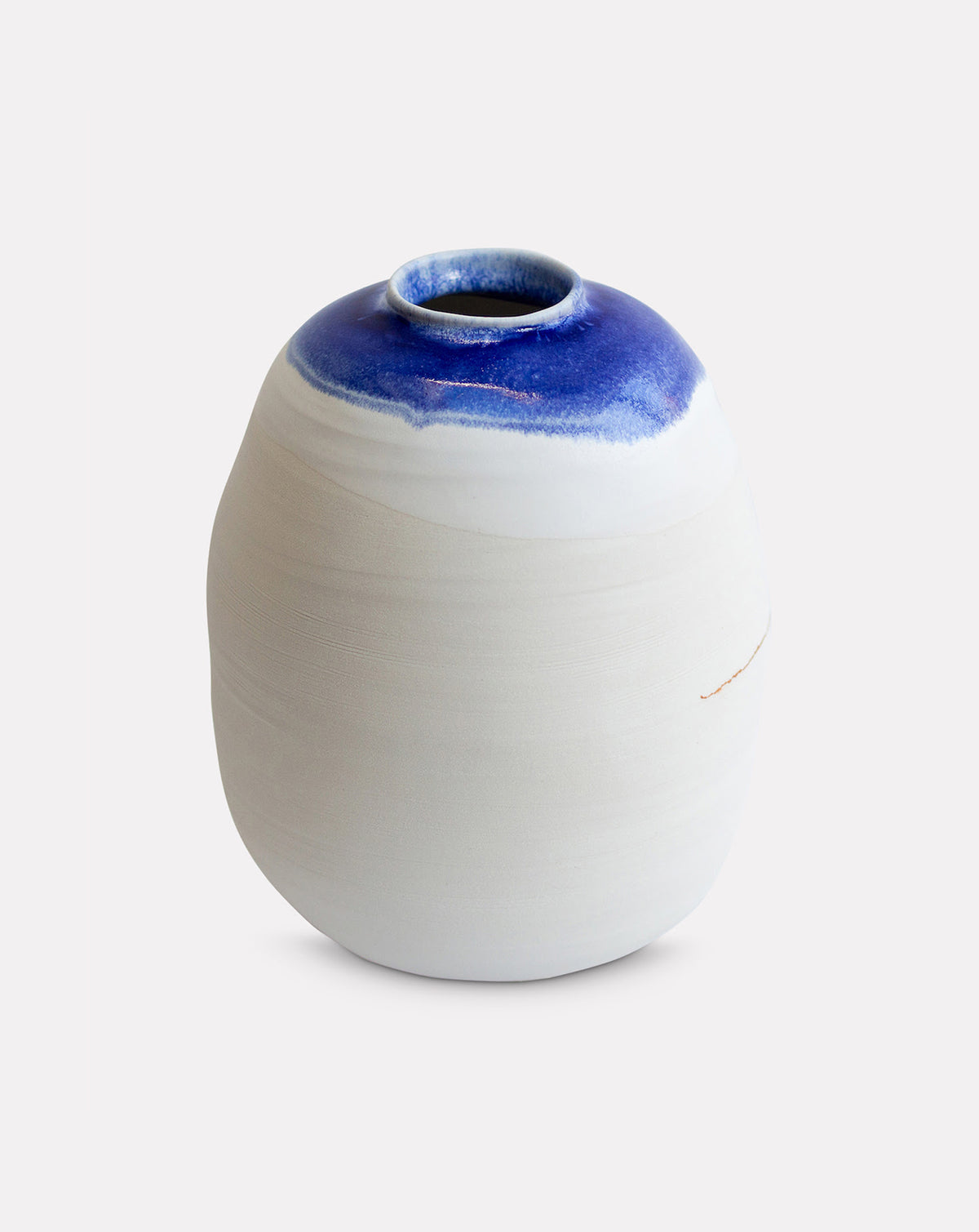 Kintsugi White Porcelain Large Moon Jar