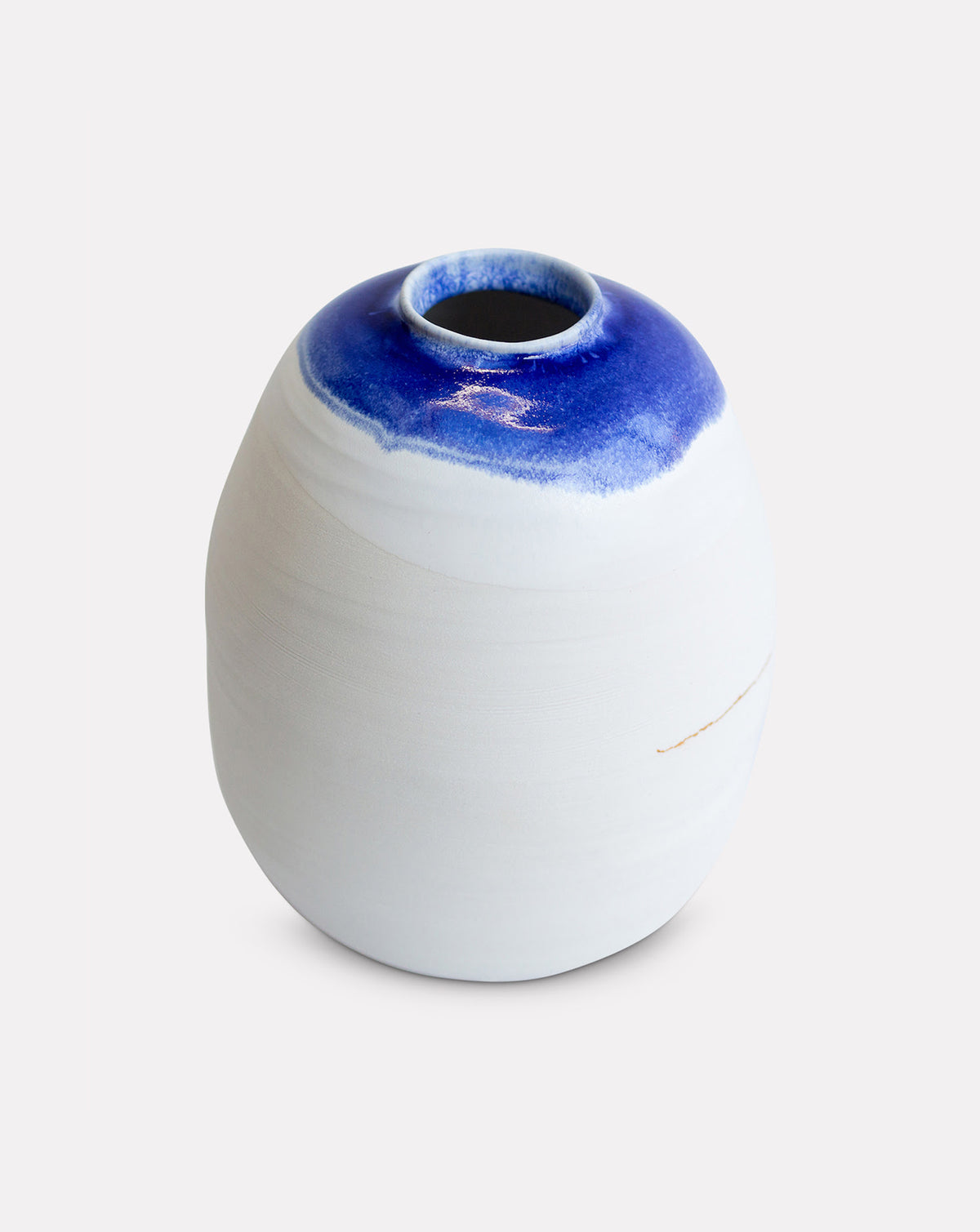Kintsugi White Porcelain Large Moon Jar