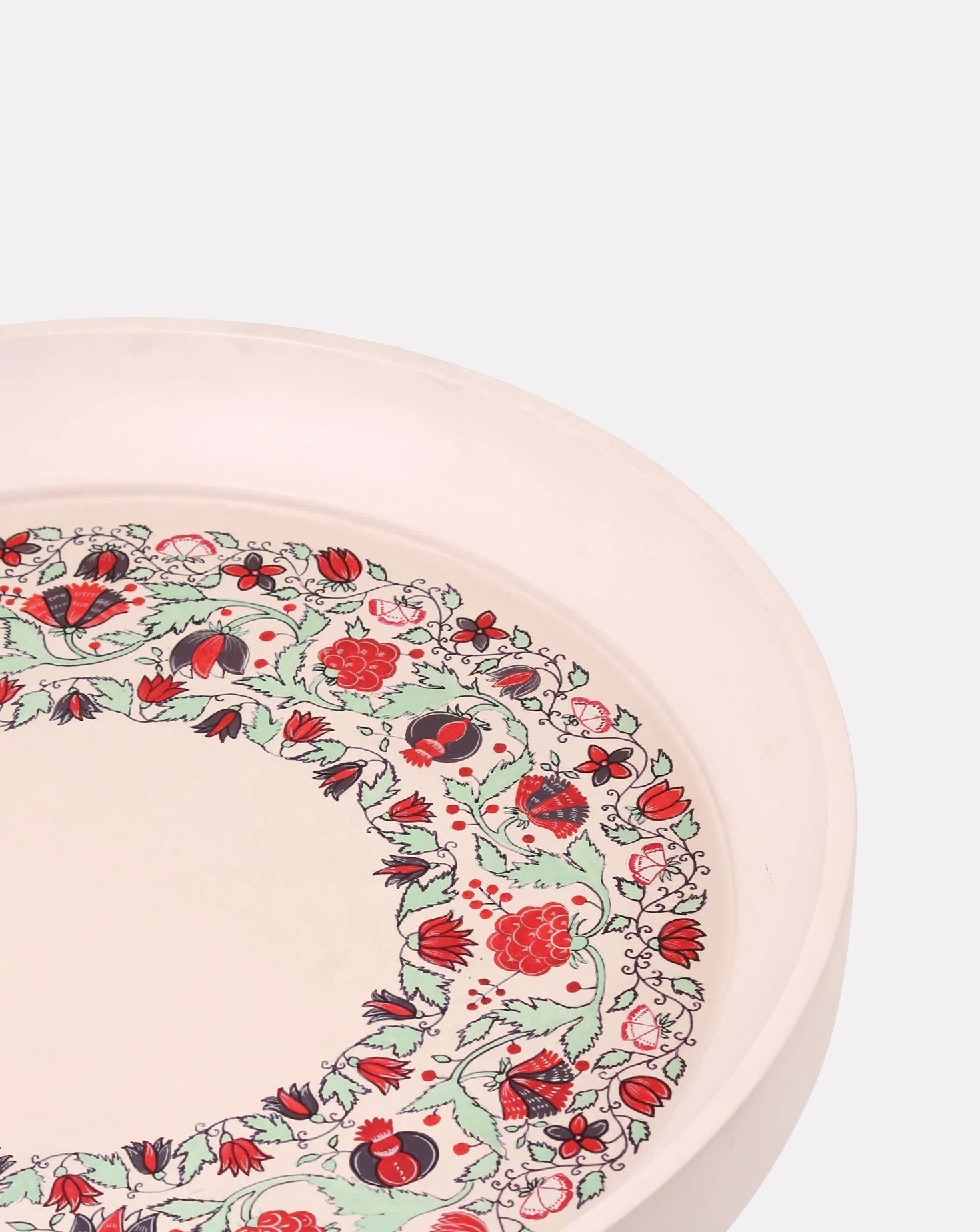 Kalam Wood and Steel Chintz Bel Side Table