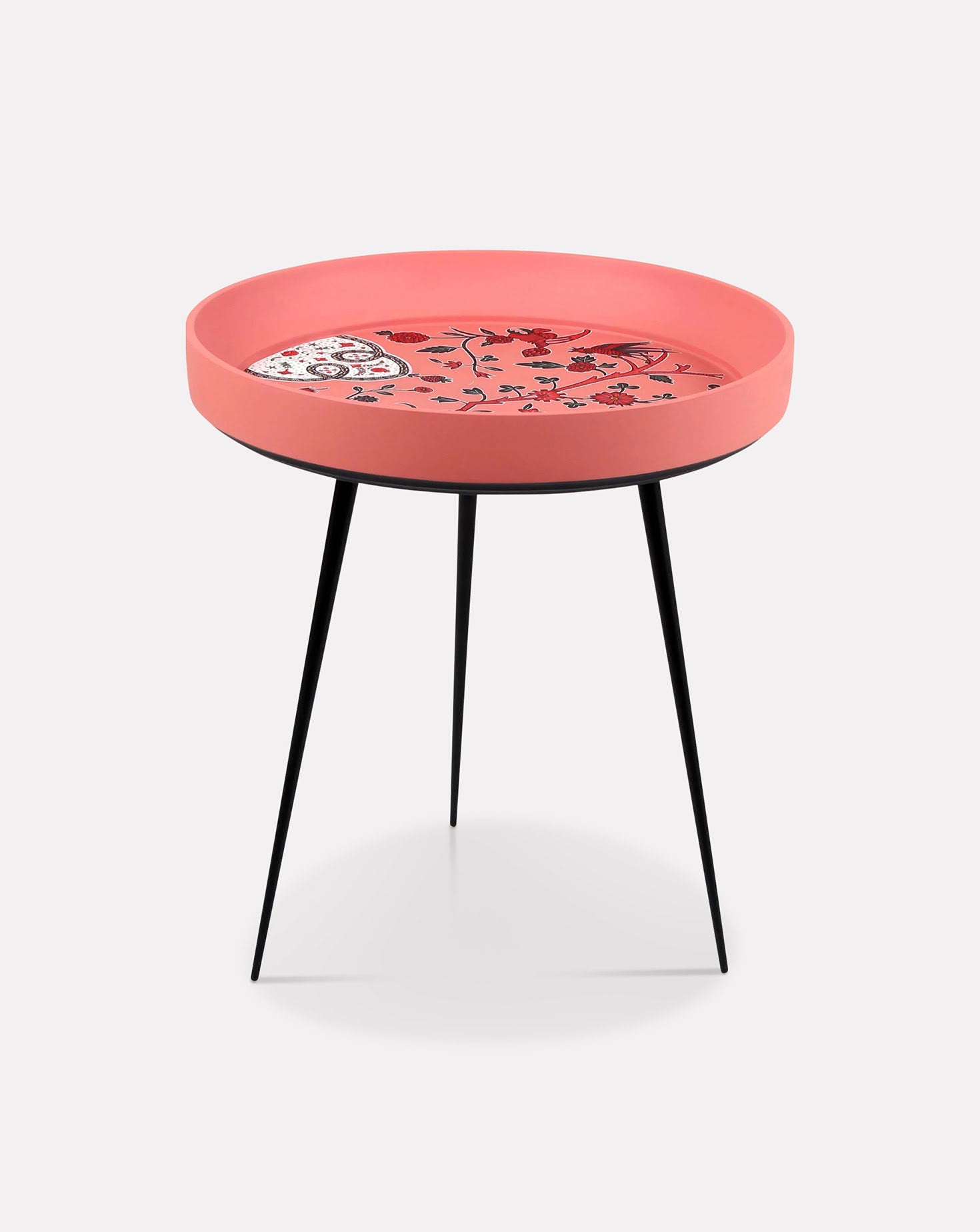 Kalam Wood and Steel Chintz Boota Side Table