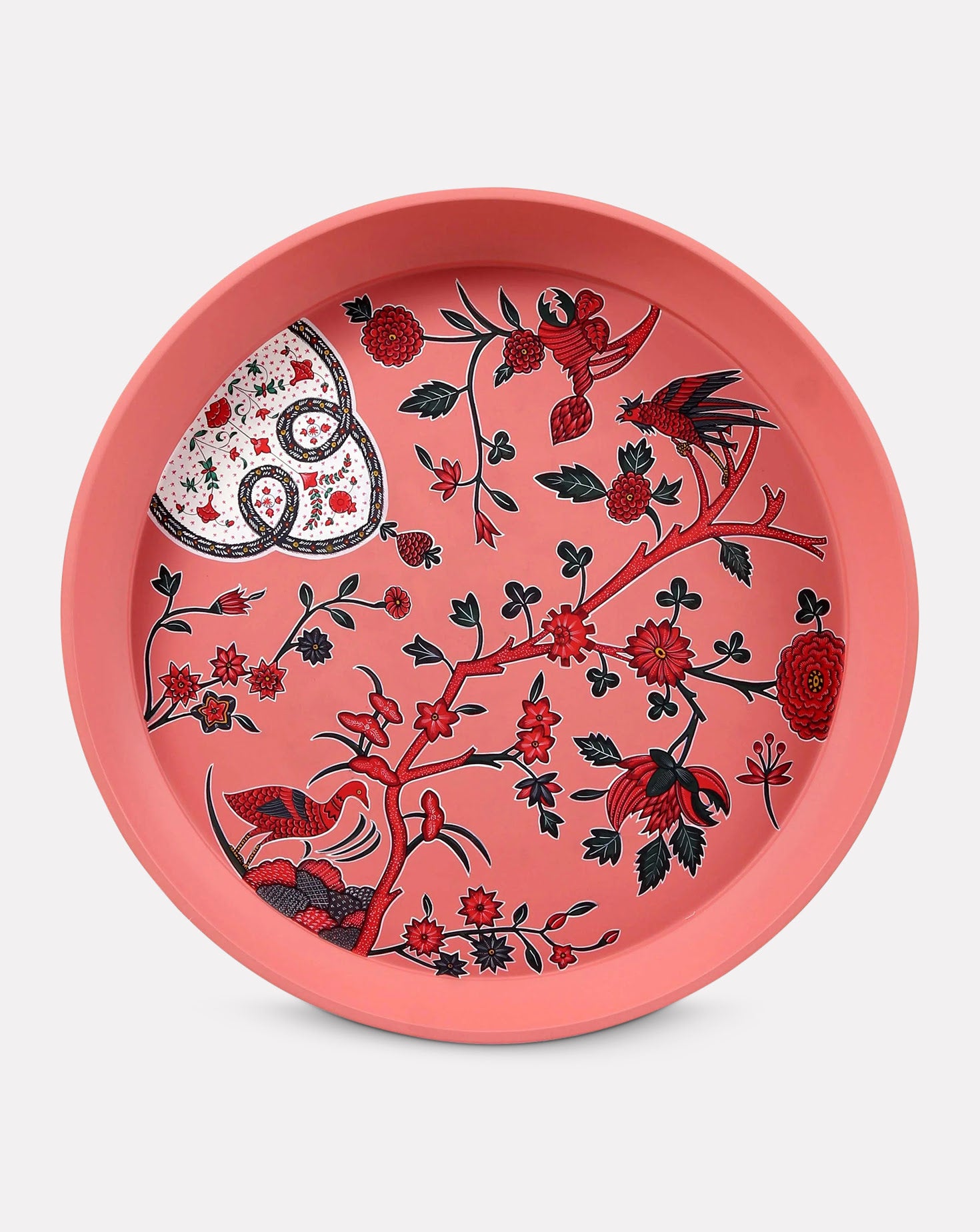 Kalam Wood and Steel Chintz Boota Side Table