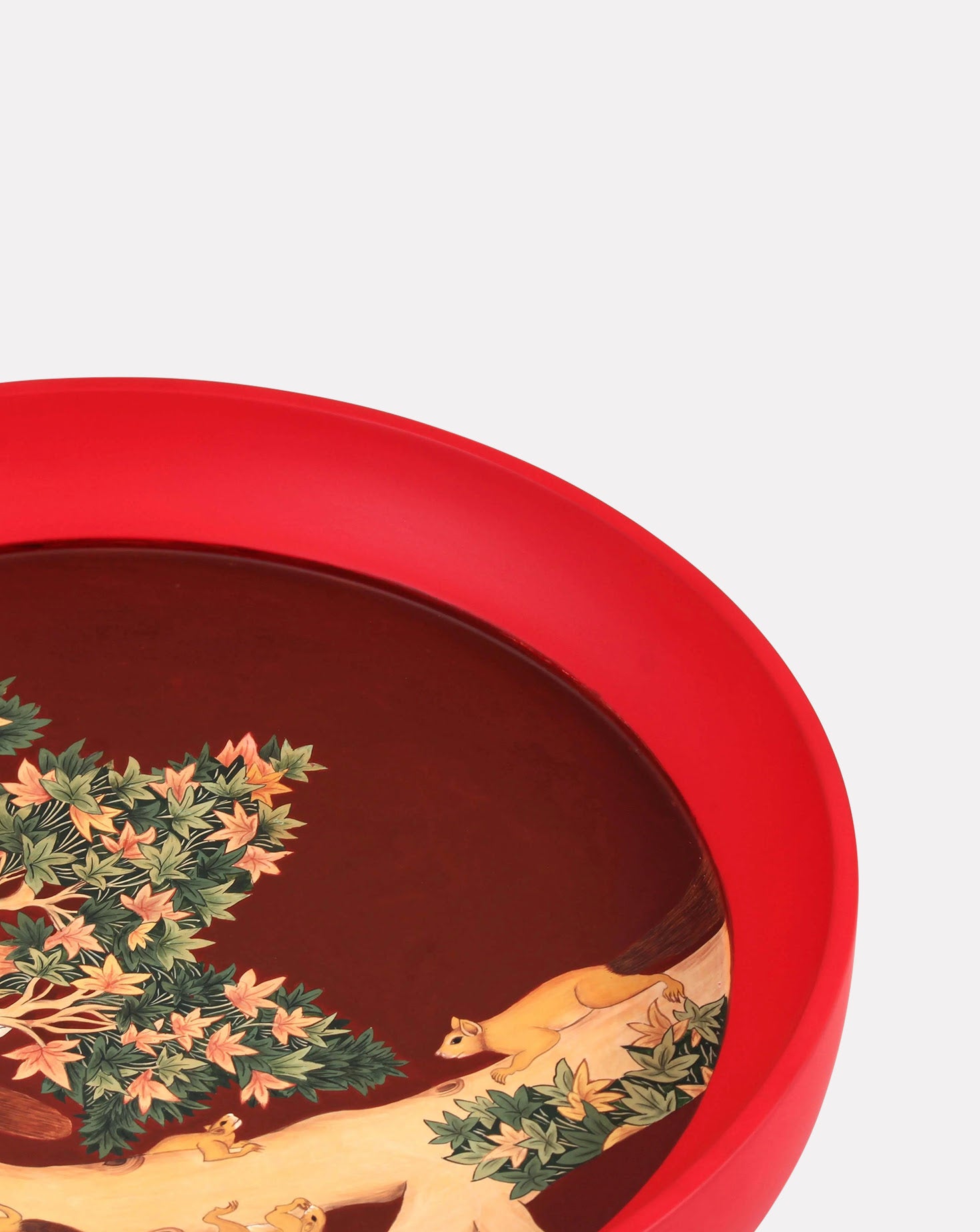 Kalam Wood and Steel Squirrel Tree Side Table