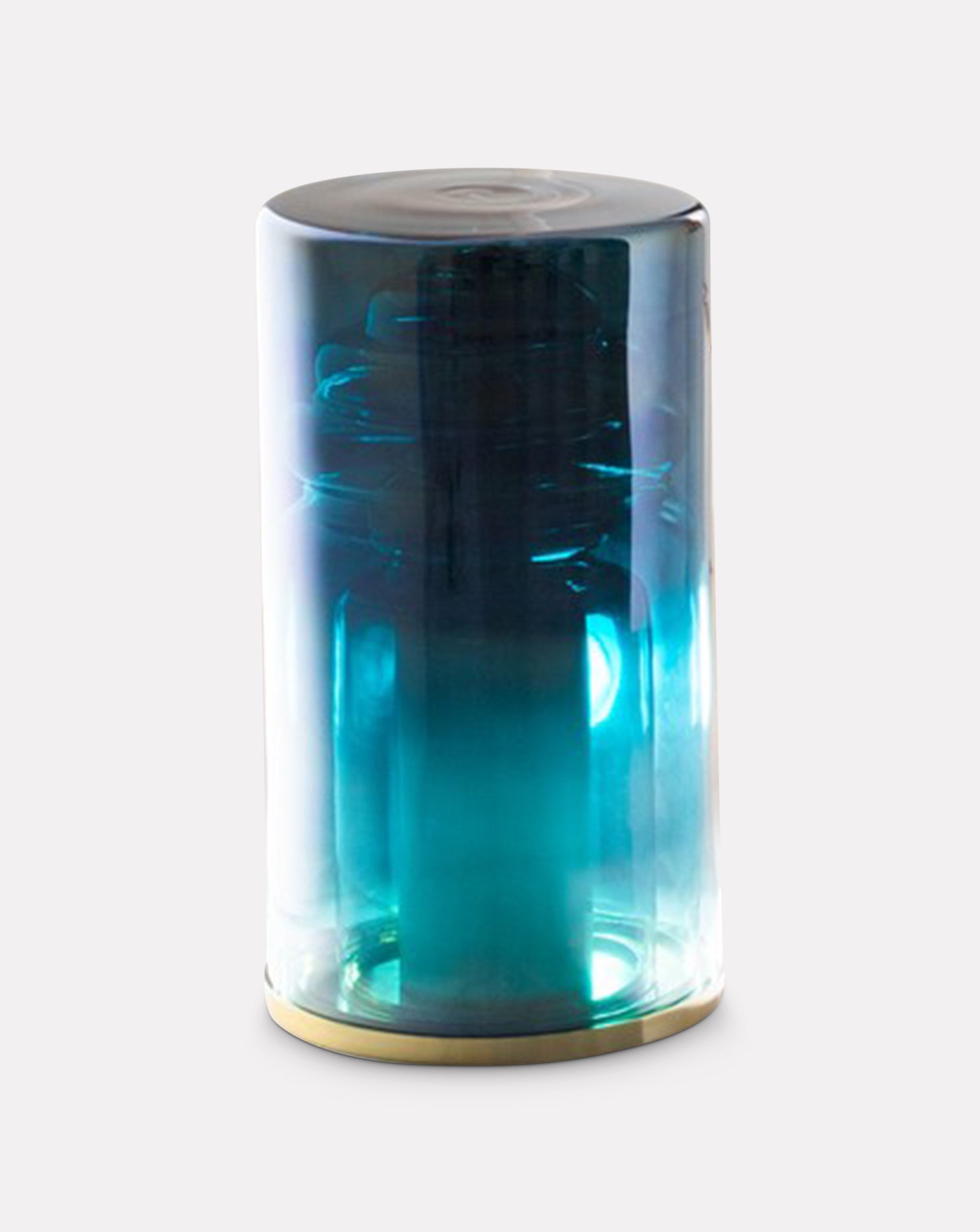 Vista Brass Deep Teal Stool Lamp