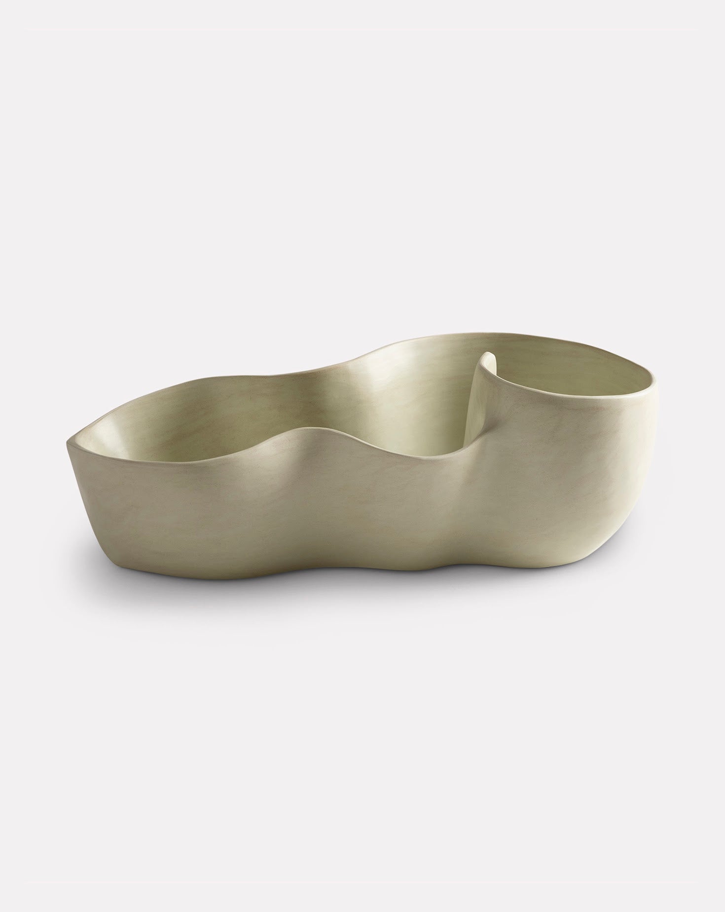 Lime Yellow Ripple Ceramic Sculpture