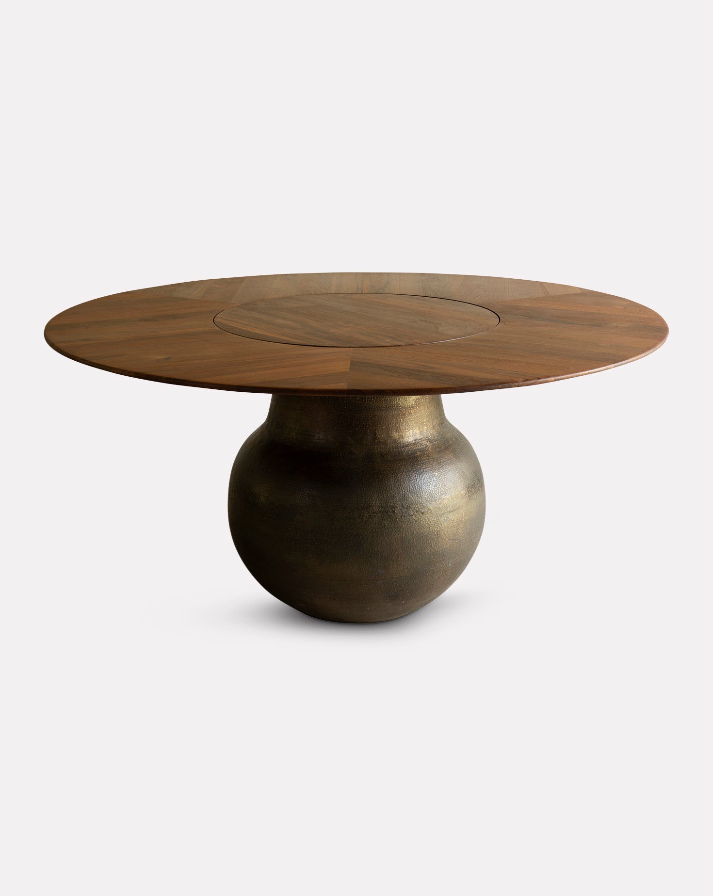 Lota Brass and Wood Dining Table