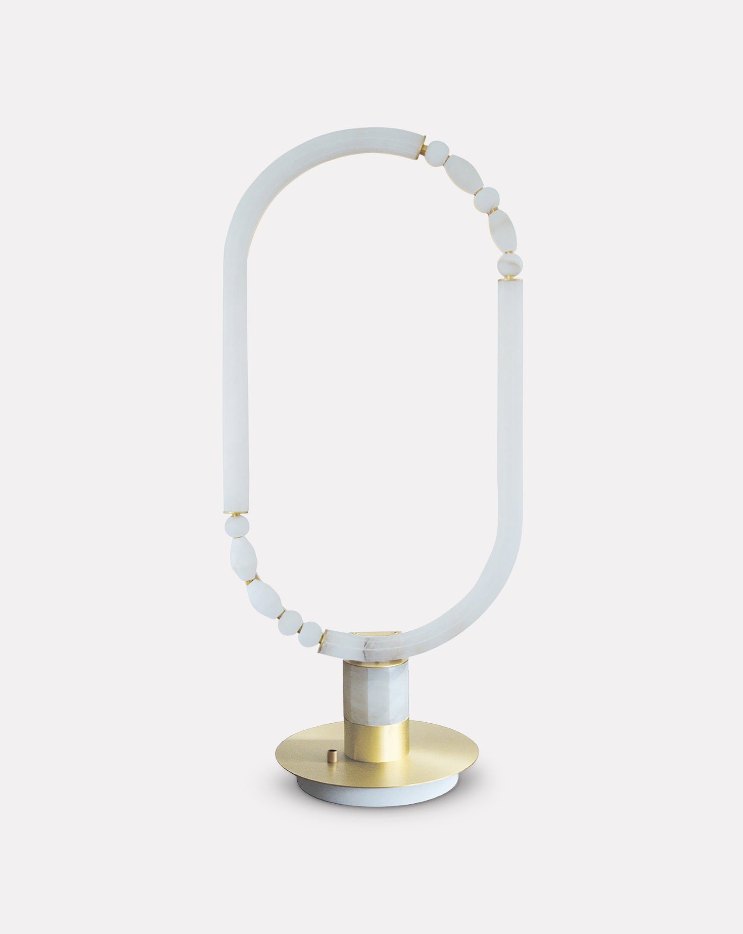 Pearl Satin Brass Standing Table Lamp