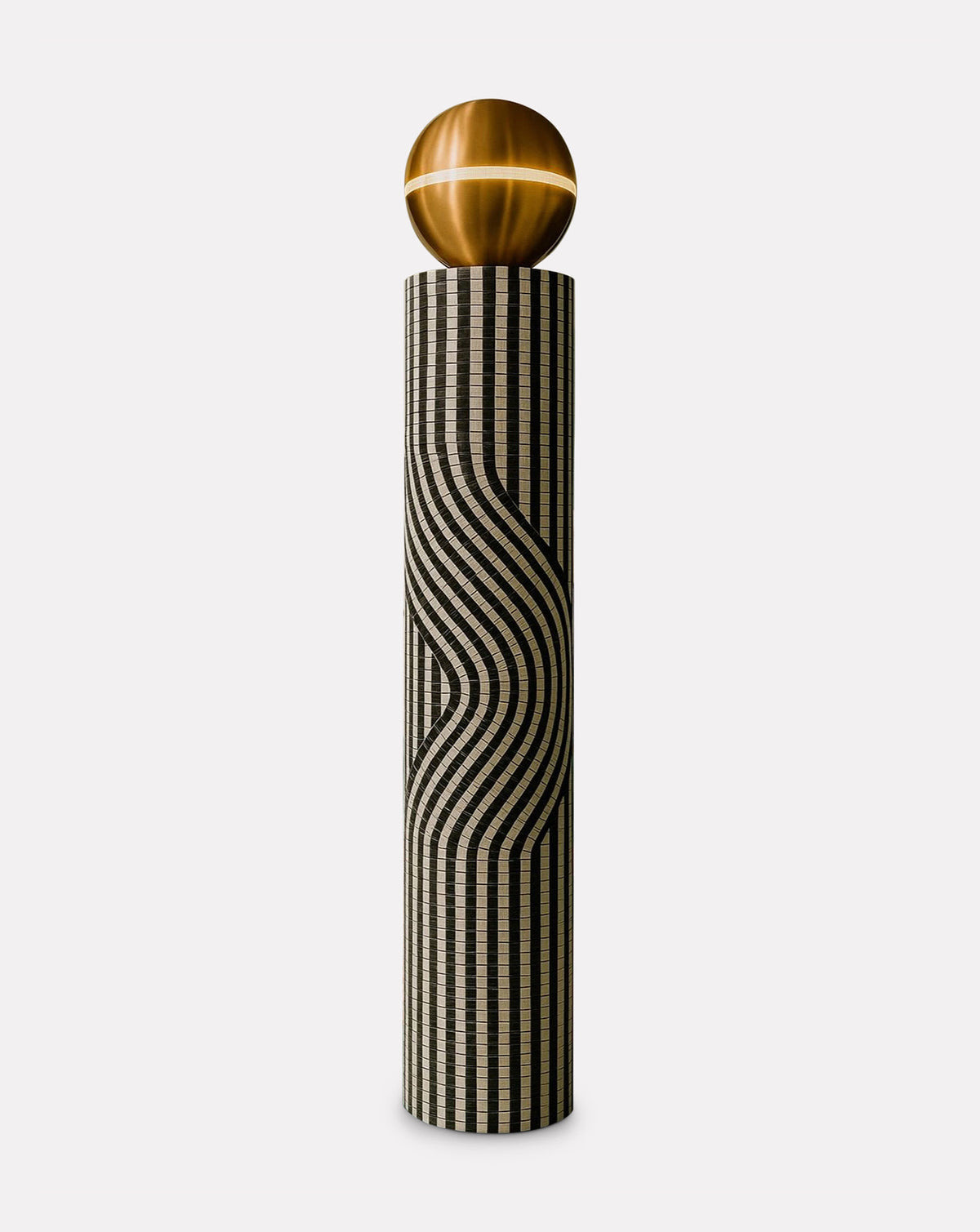 Mosaic Wood and Ceramic Floor Lamp