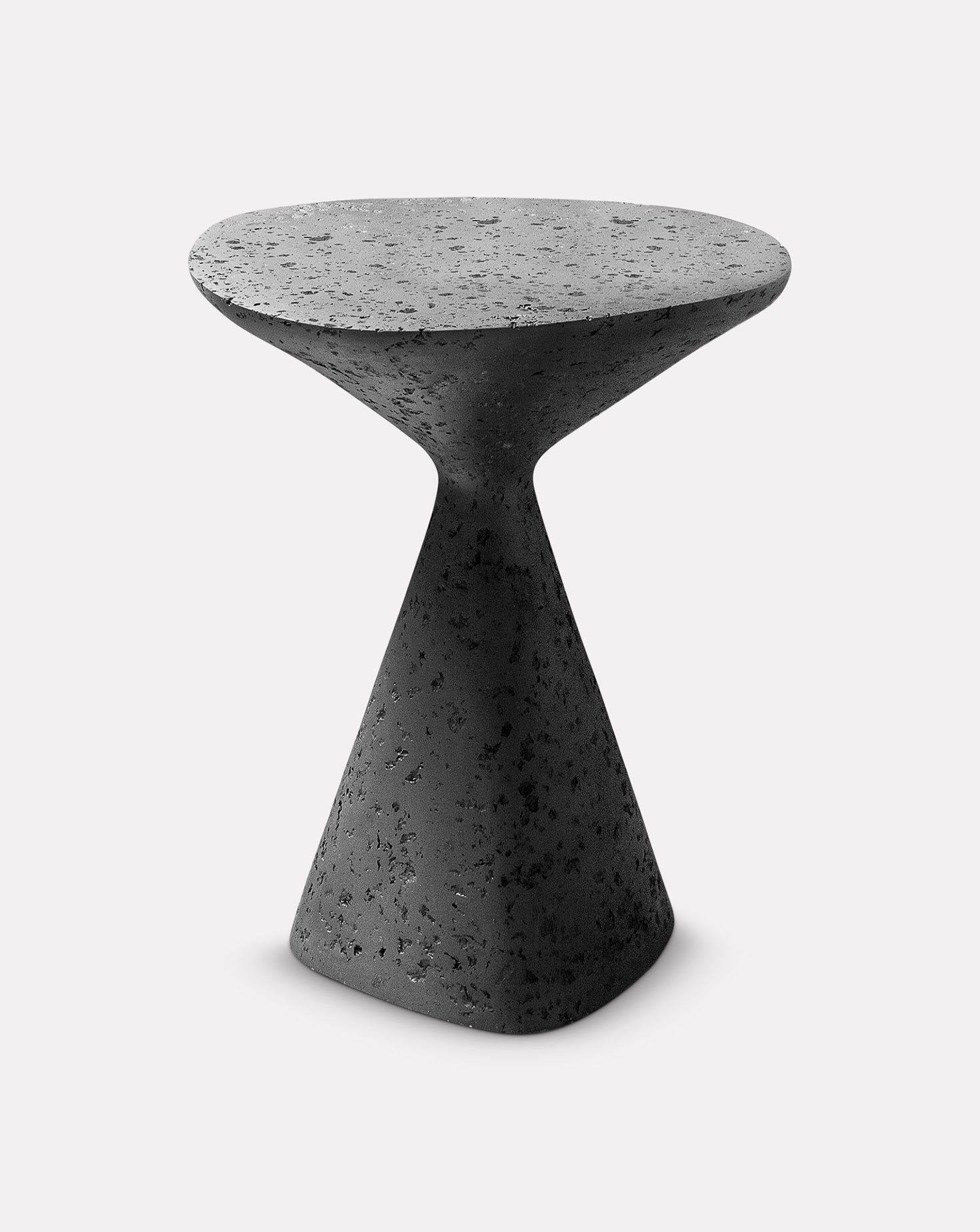 Mottled Black Sculptural Side Table