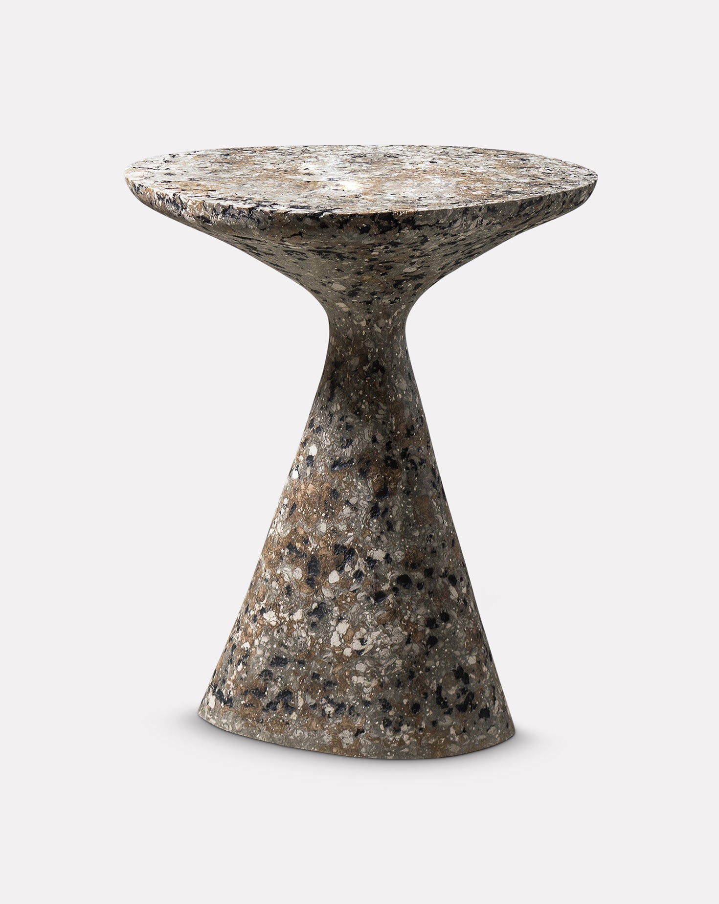 Mottled Warm Grey Sculptural Side Table