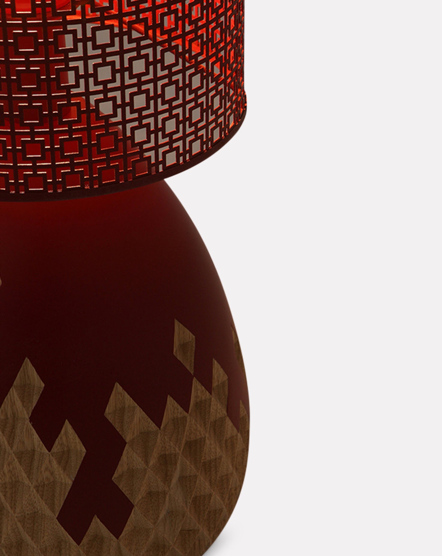 Palma Carved Frakke Wood Table Lamp
