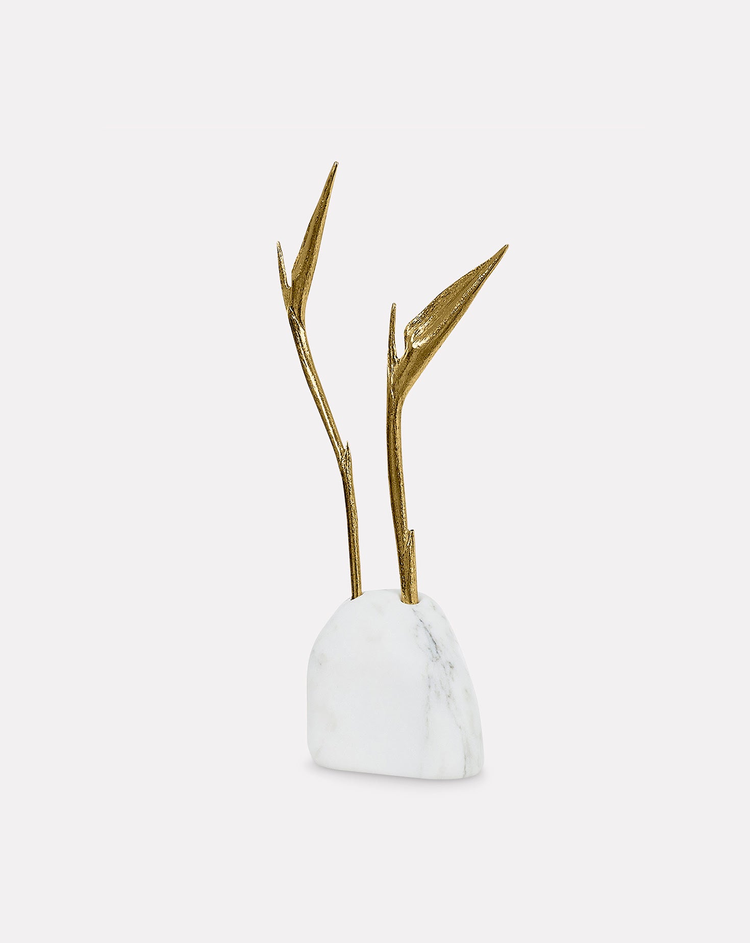 Pétrea II Marble and Brass Sculpture