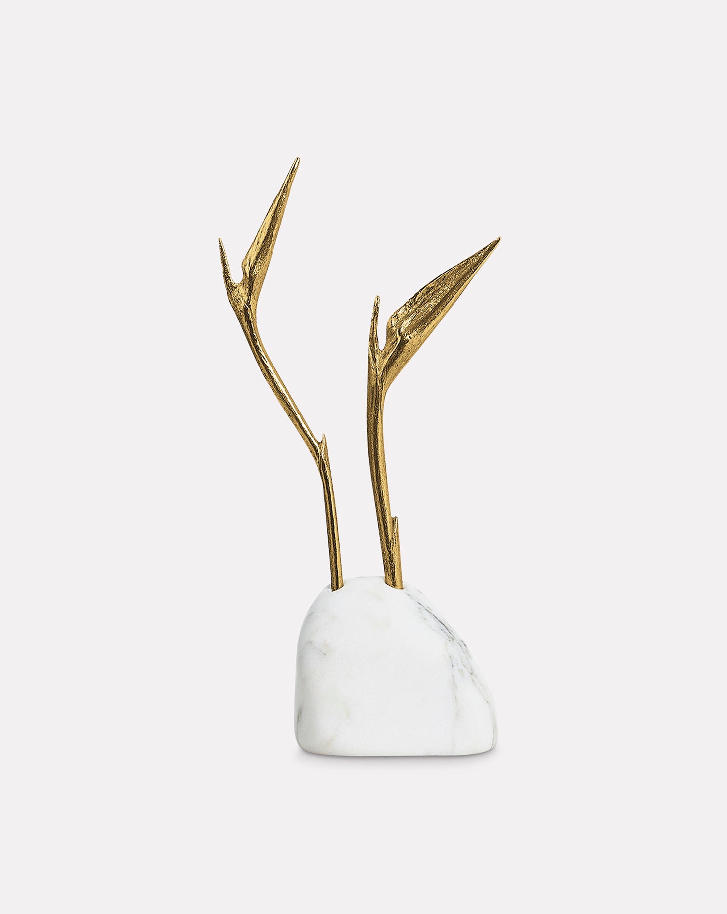 Pétrea II Marble and Brass Sculpture