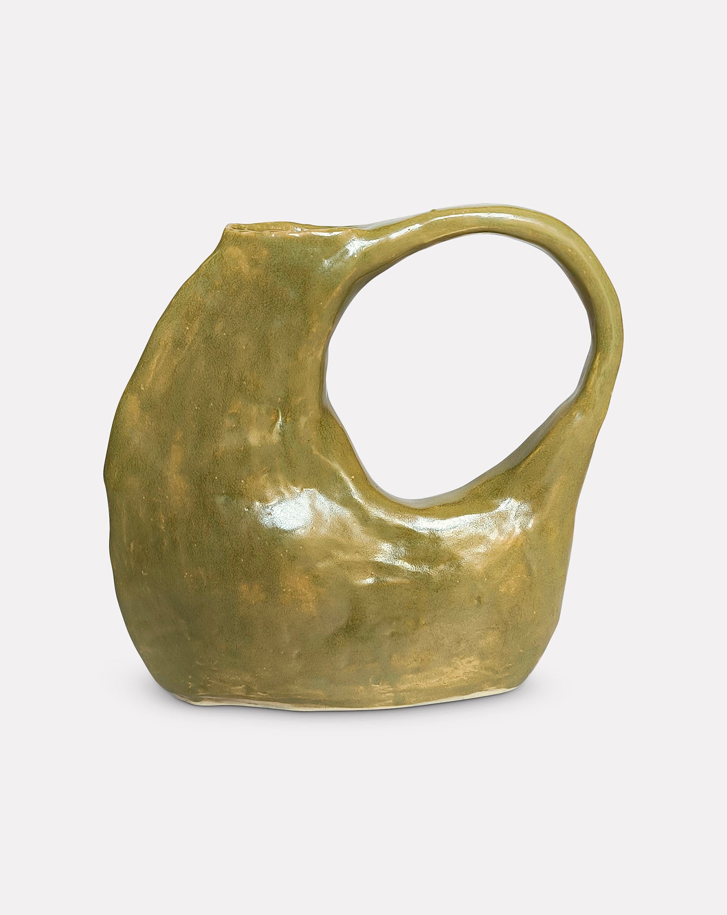 Rustique Glazed Green Stoneware Vessel