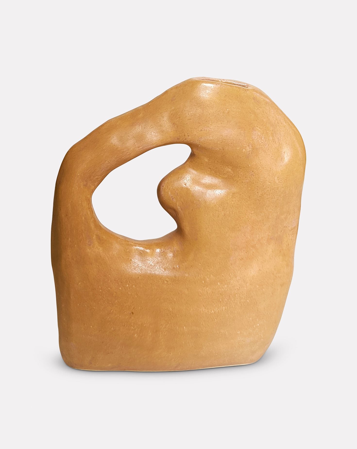 Rustique Glazed Beige Stoneware Vessel