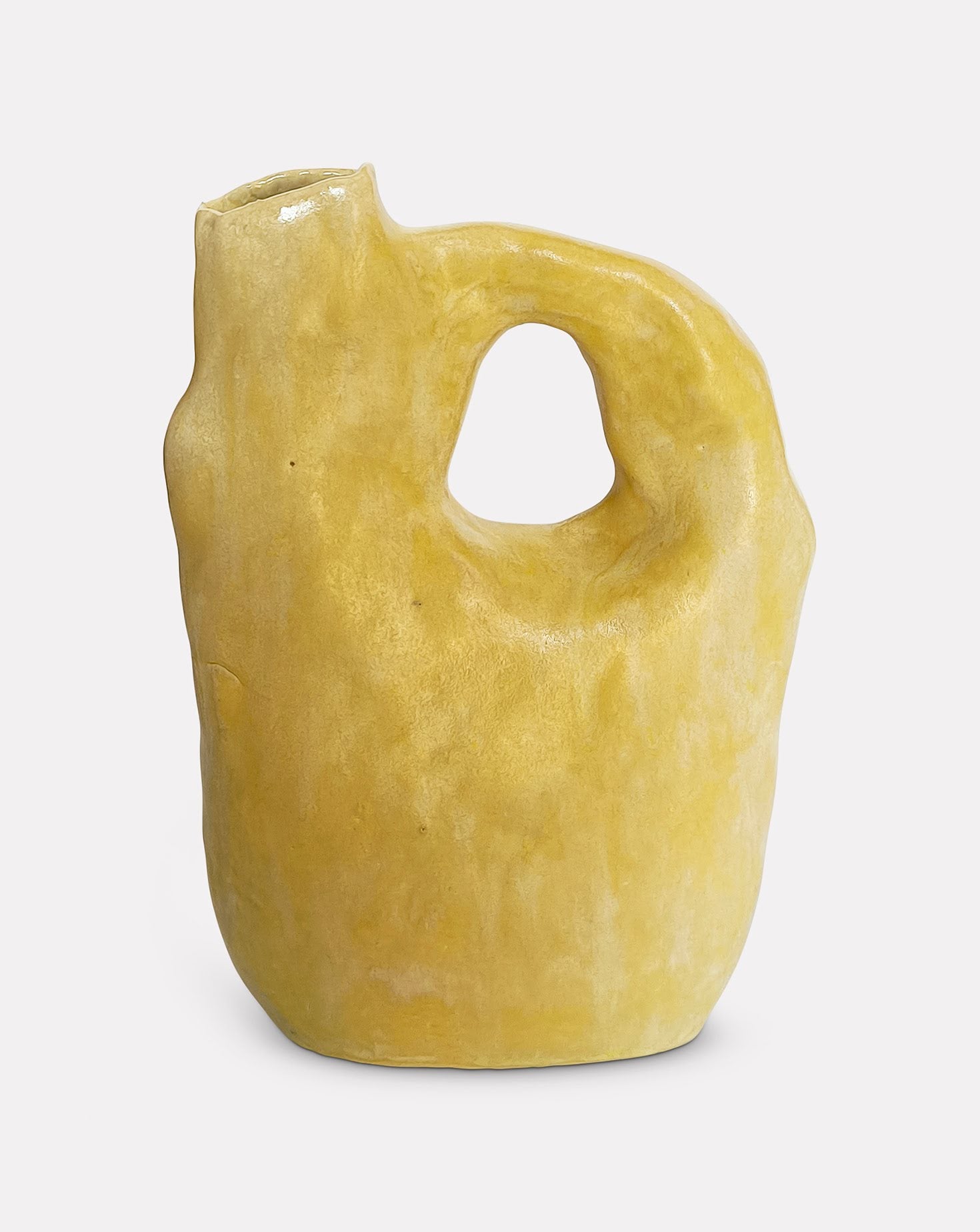Rustique Glazed Yellow Stoneware Vessel