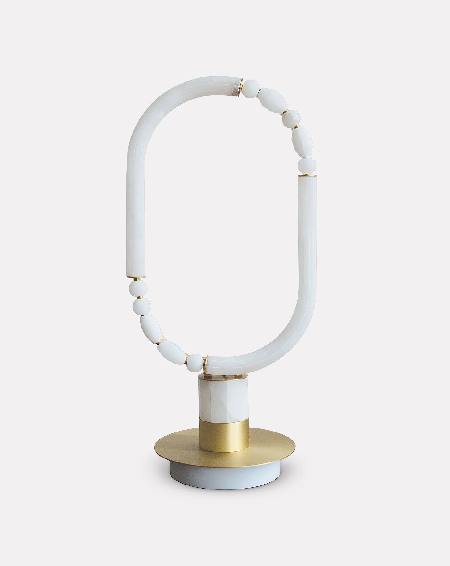 Pearl Satin Brass Standing Table Lamp