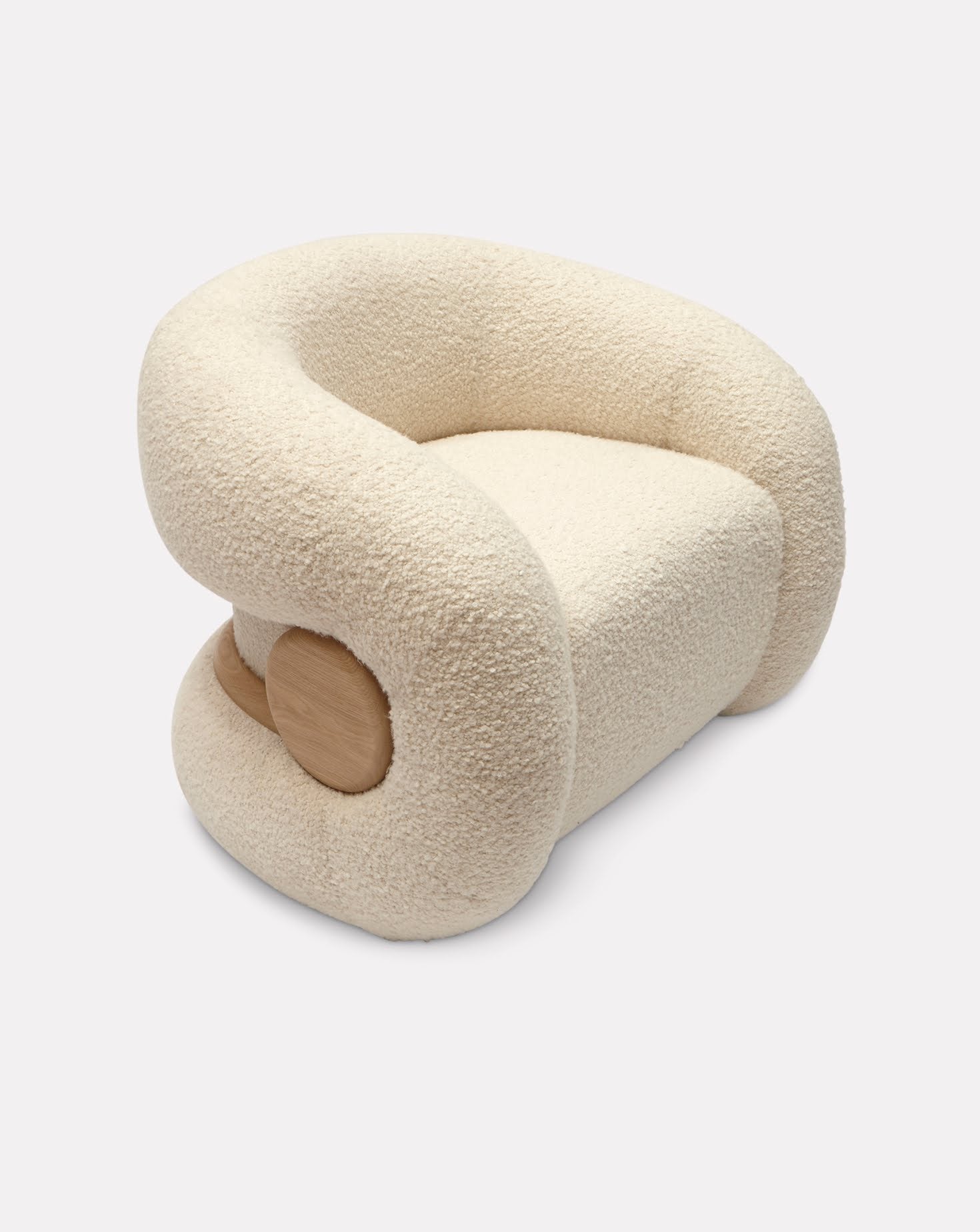 Sculptural Curved Oak Mistral Armchair