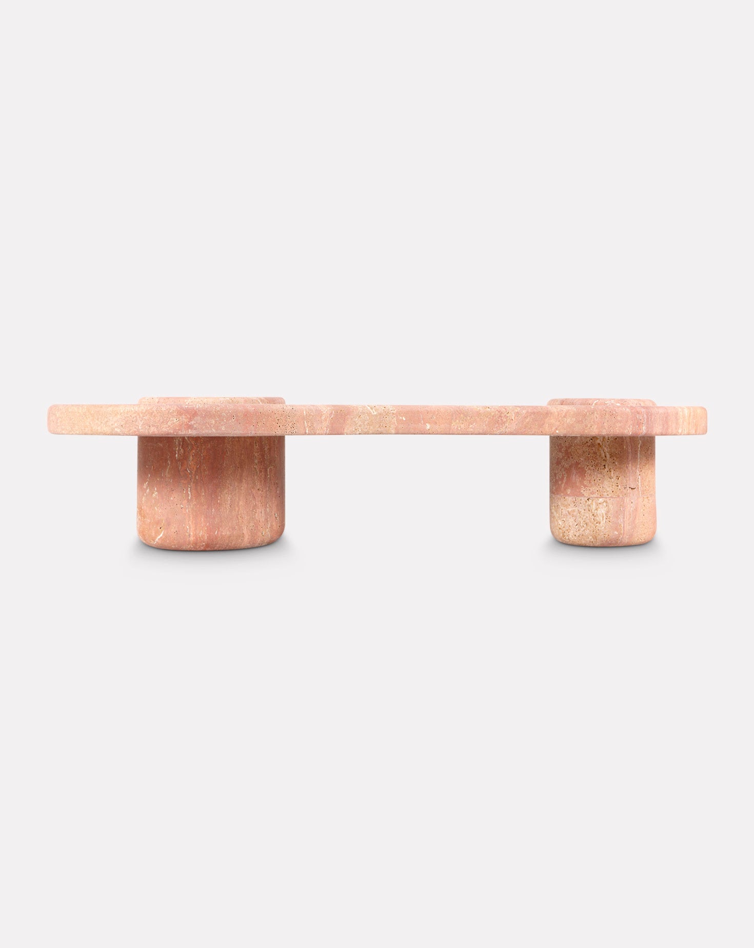 Sculptural Travetino Rosso Mistral Coffee Table