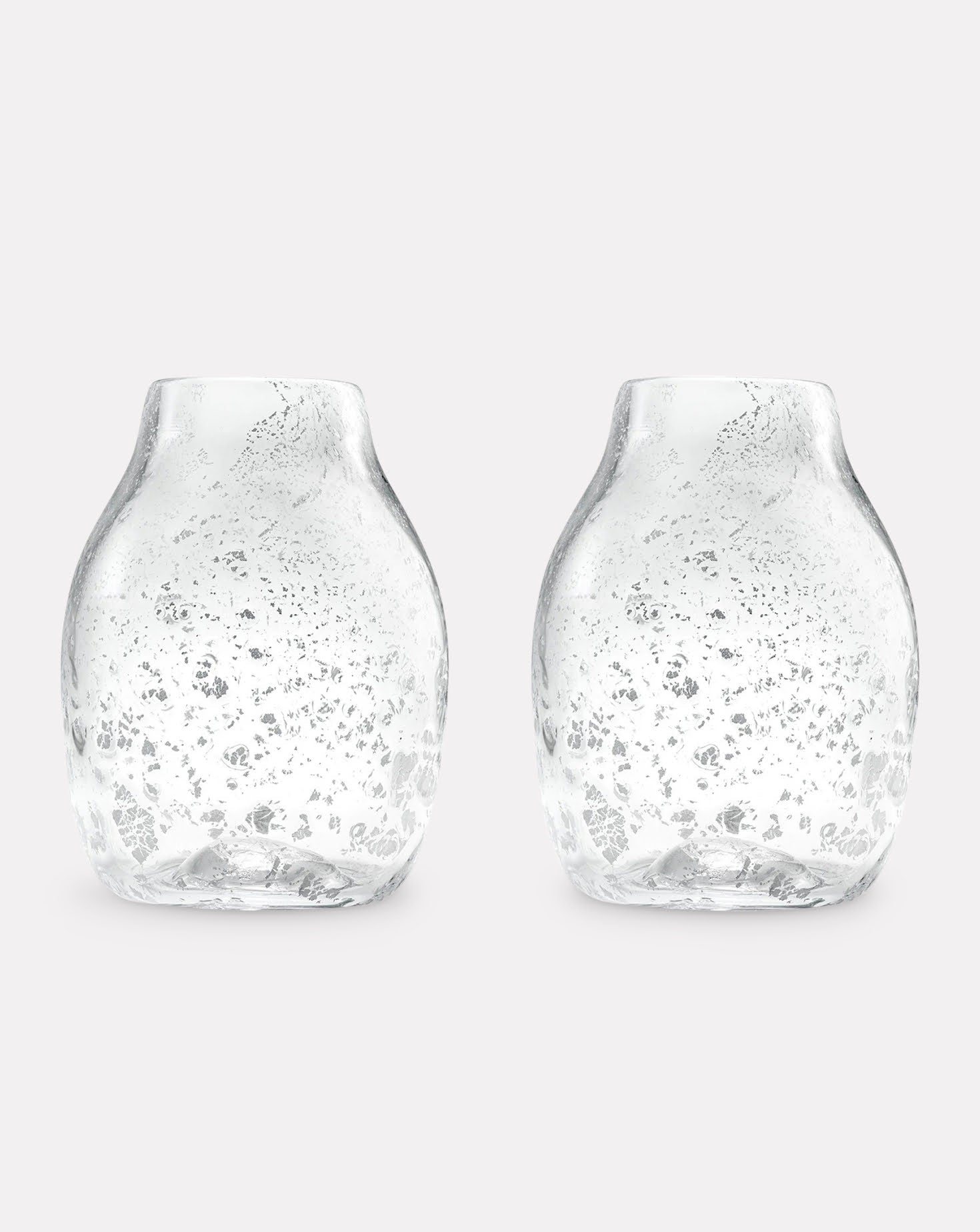 Set of 2 Fleck Silver Vase