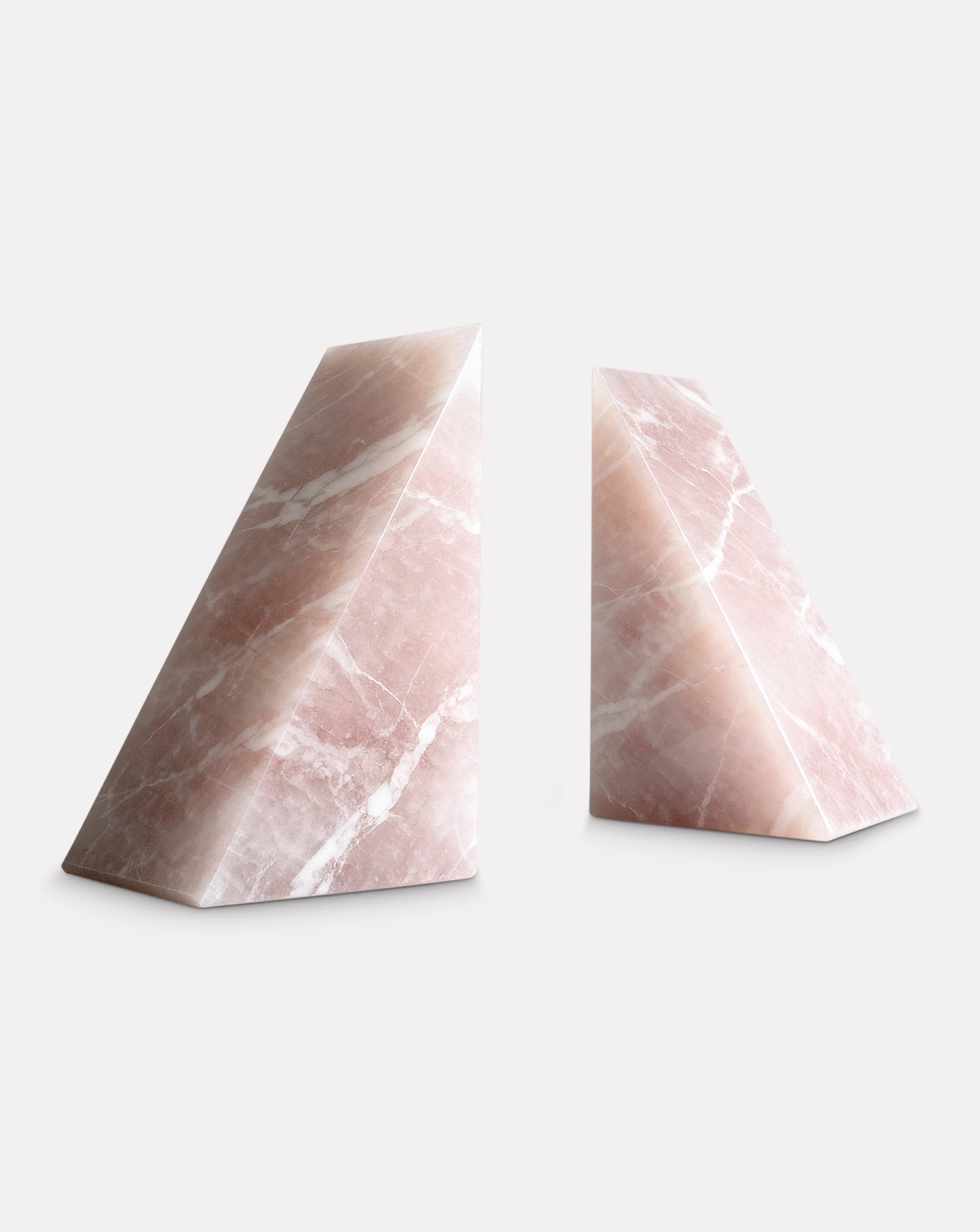 Set of 2 Pink Onyx Bookends