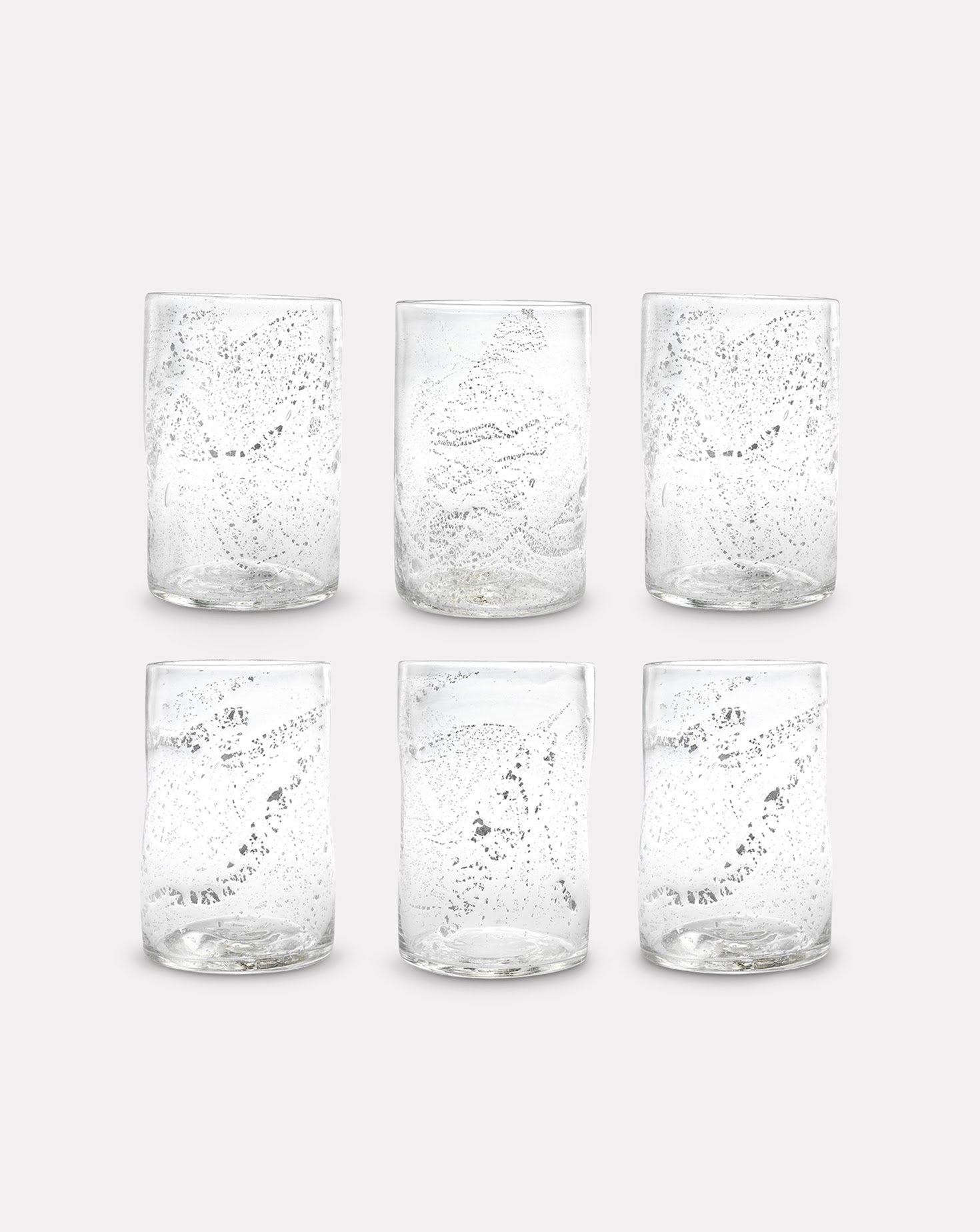 Set of 6 Fleck Silver Tumblers
