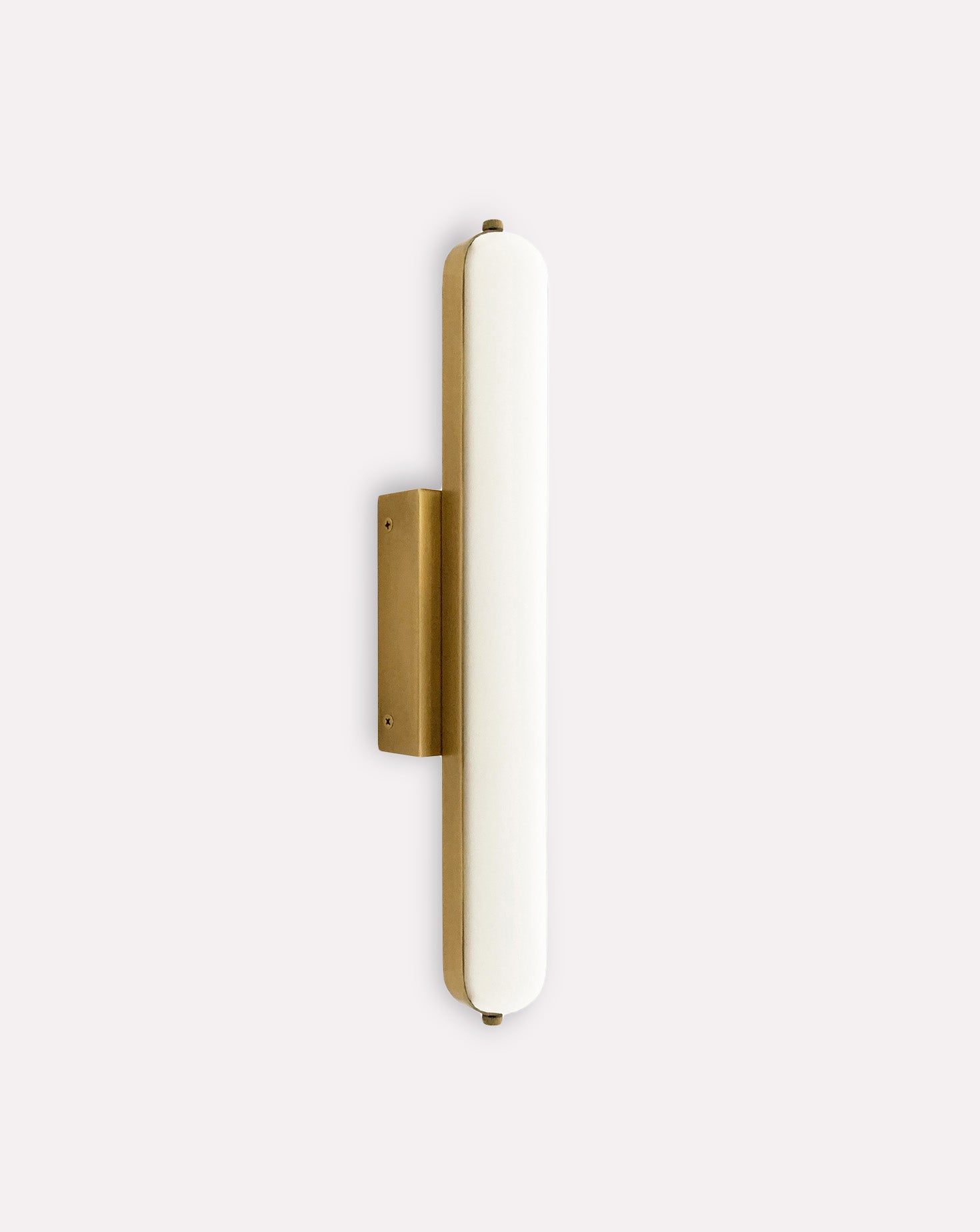 Stadium Rectangular Brushed Brass Wall Light