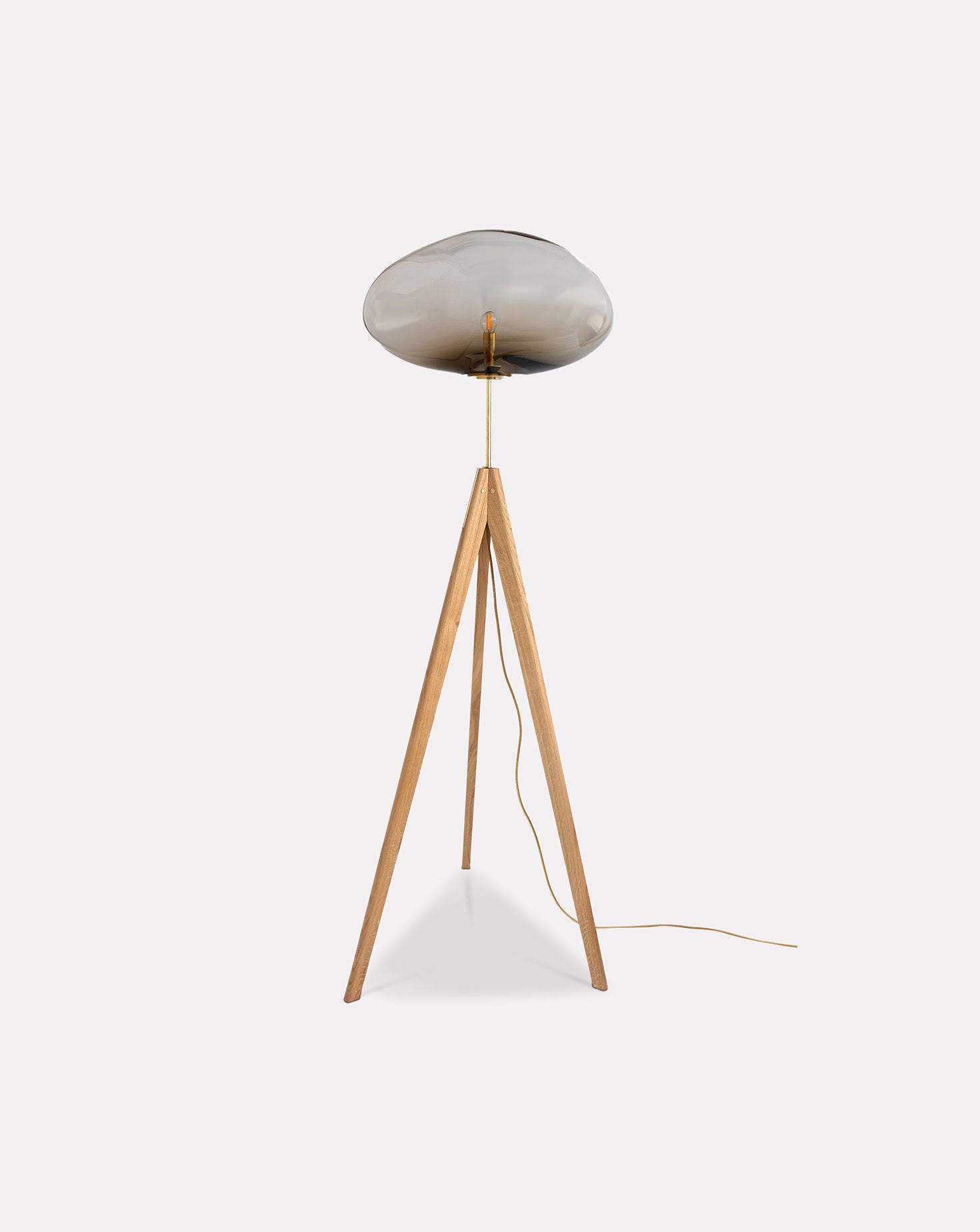 Statix Silver Smoke Oak Floor Lamp
