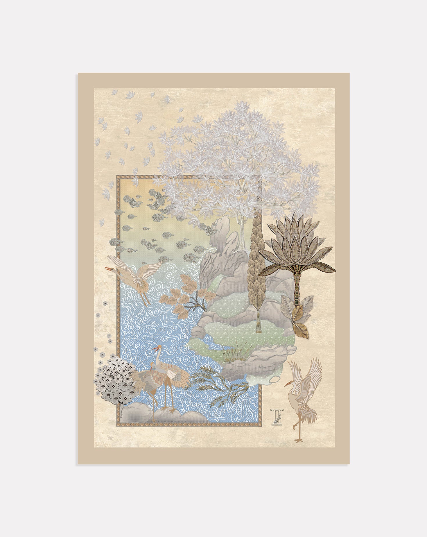 Storm Island Hand Embroidered Tapestry