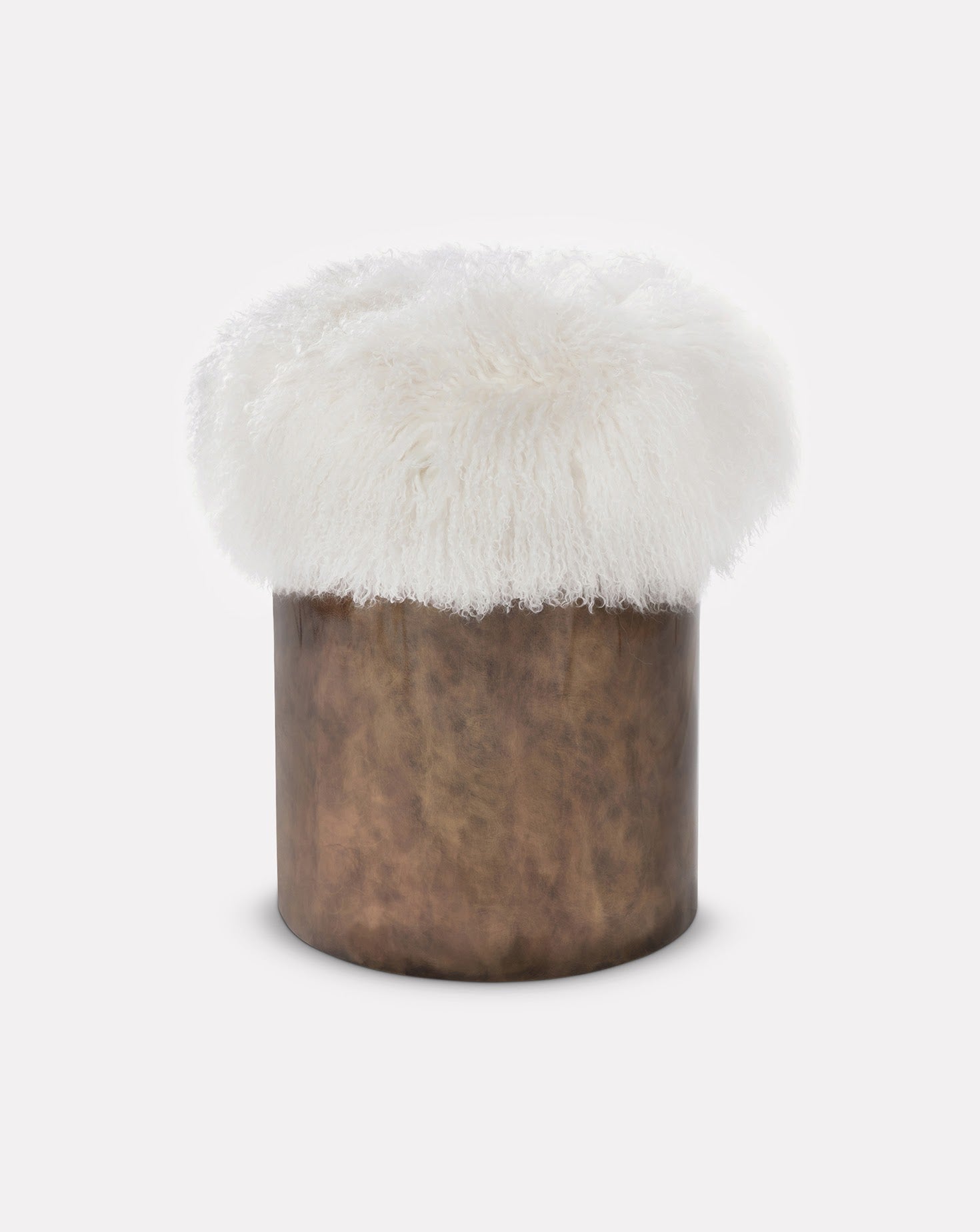 Symphony Brass and Fur Stool