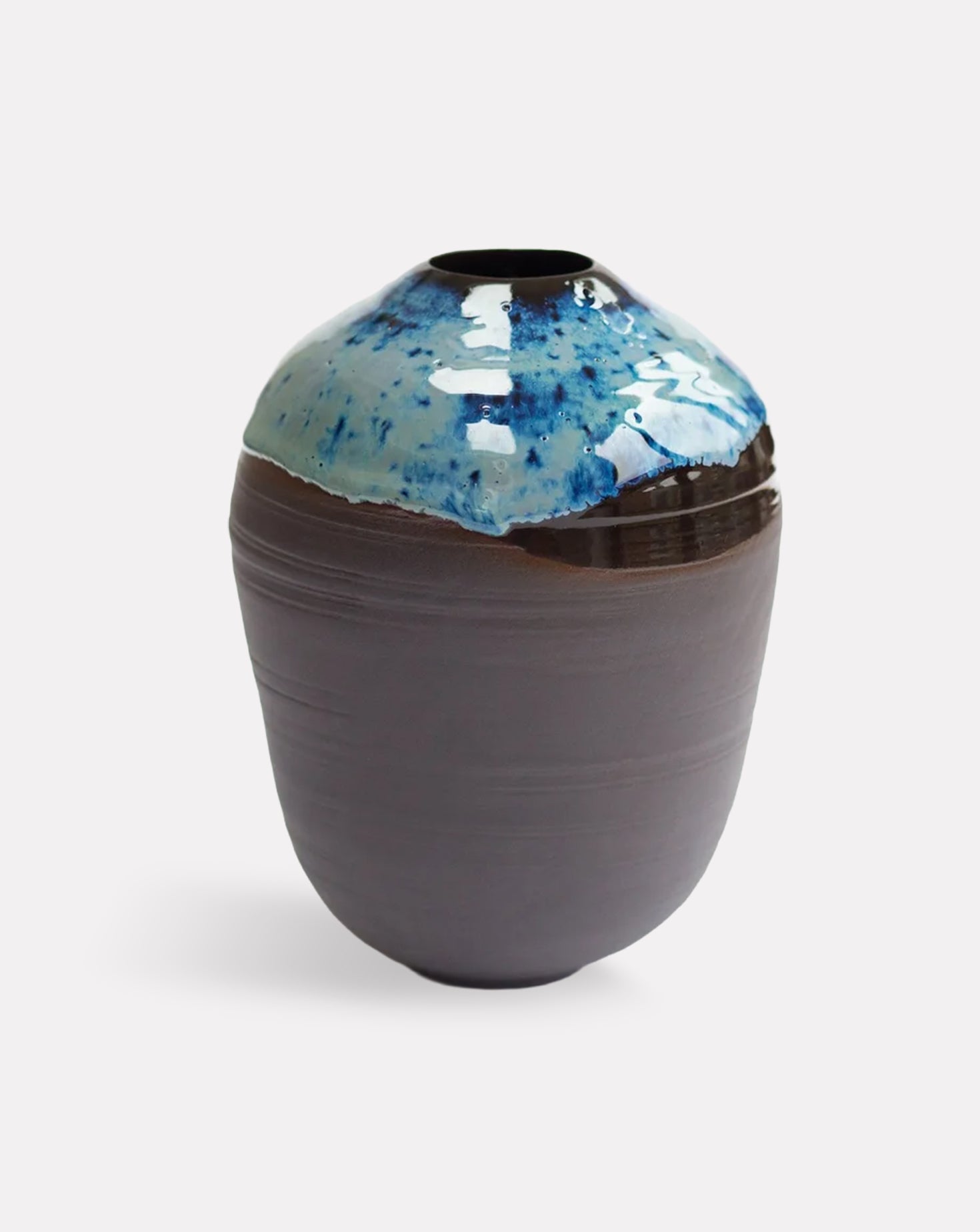 Tenmoku Blue Limestone Moon Jar