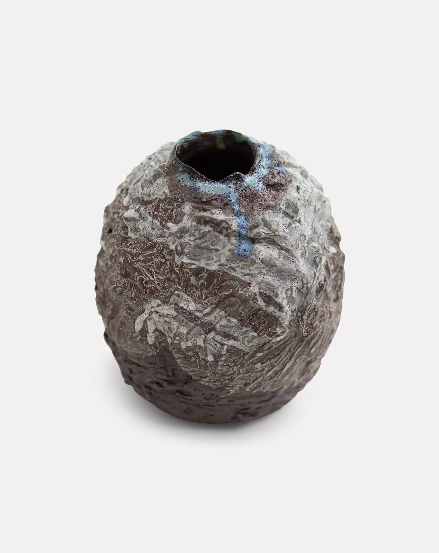 Textured Stoneware Ceramic Moon Jar