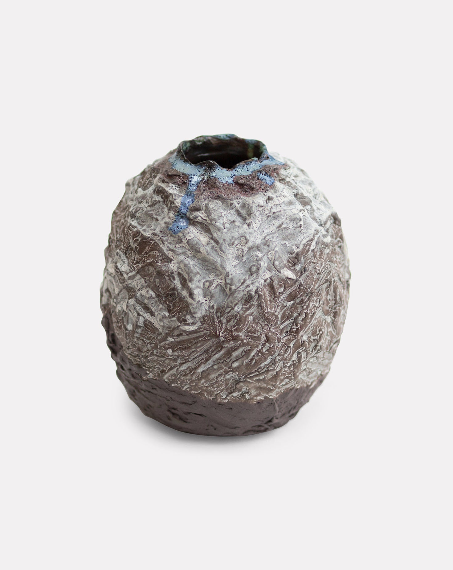 Textured Stoneware Ceramic Moon Jar