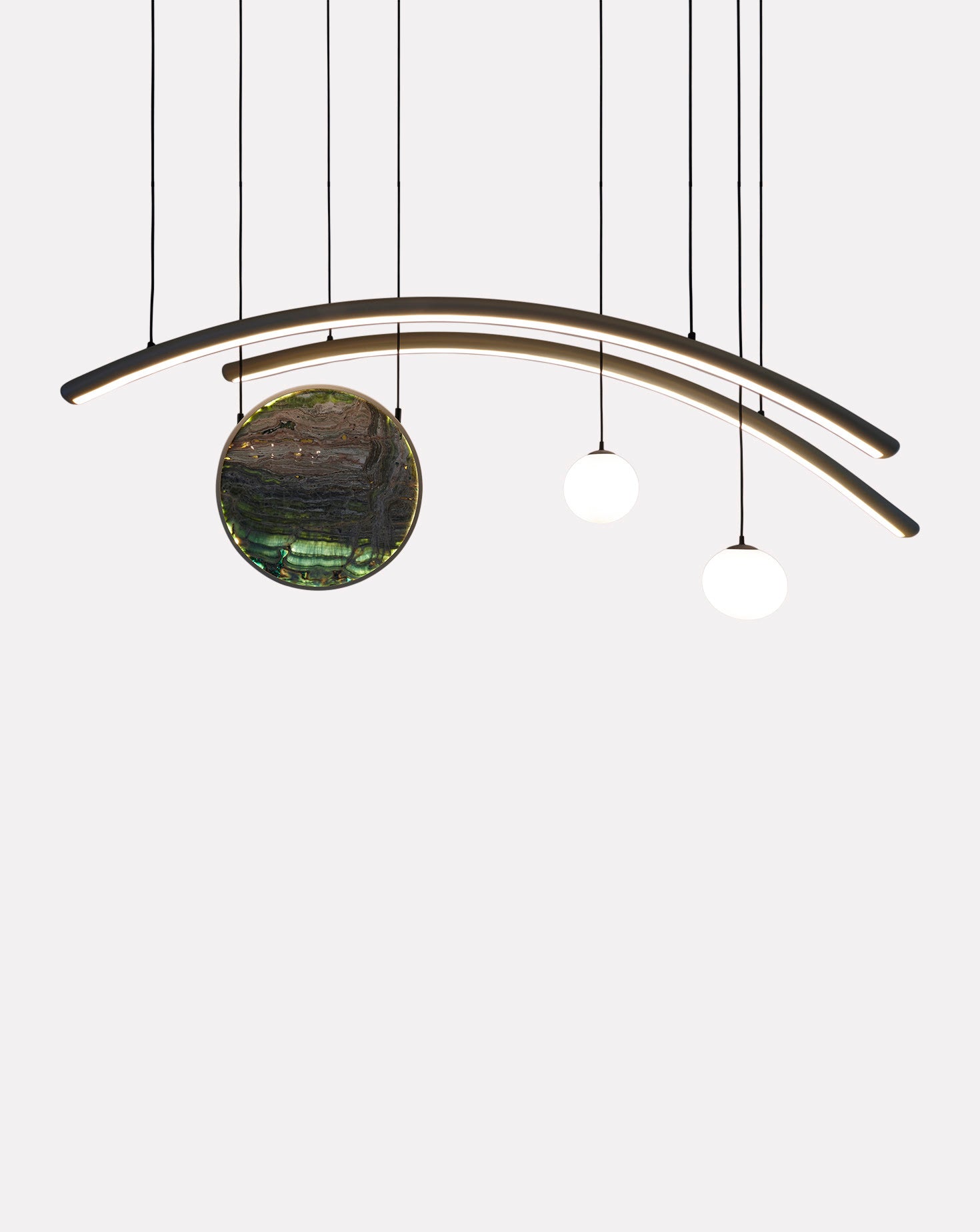 The HR Green Onyx Sculptural Pendant Light