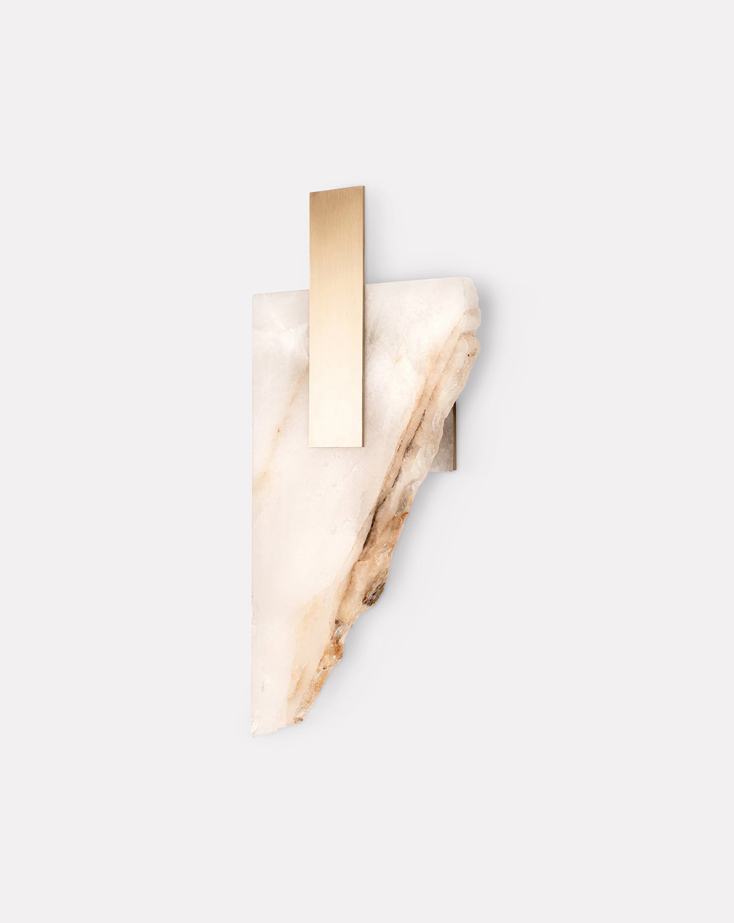 Torn Brushed Brass and Marble Wall Light