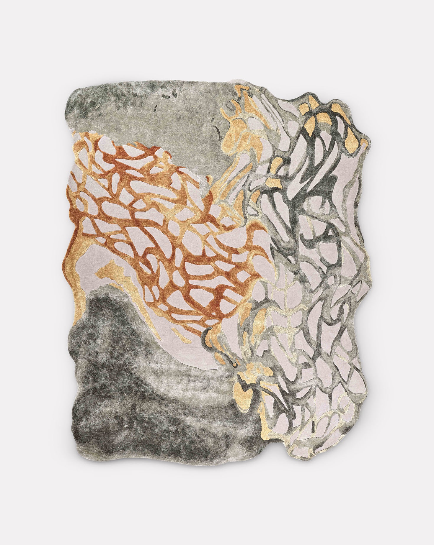 Twistscape Sage Hand Tufted Wood and Silk Rug