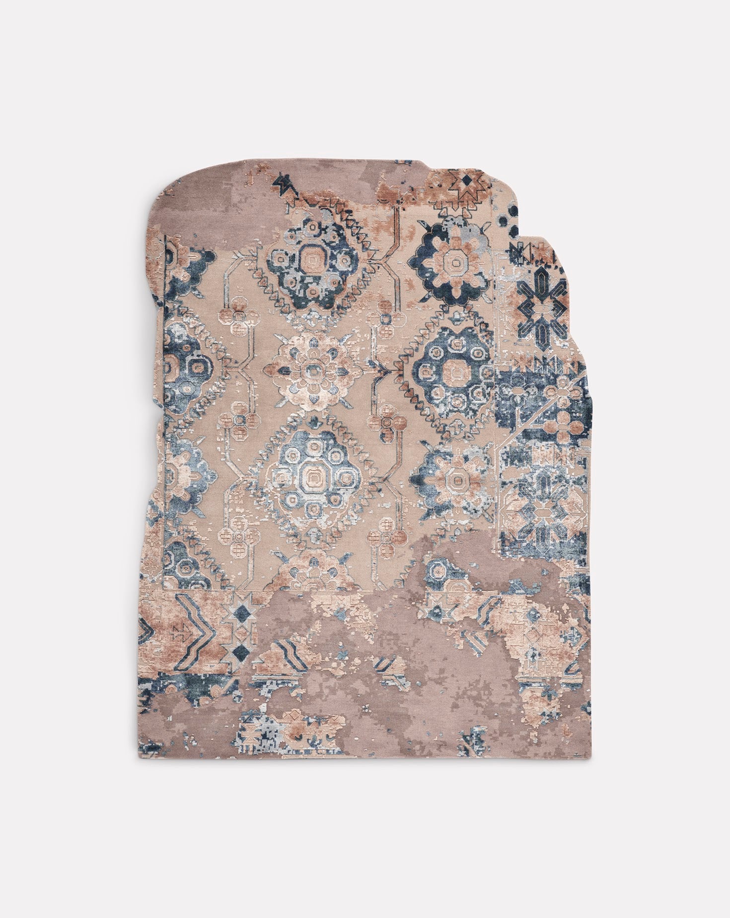 Zinnia Teal Rust Handknotted Rug