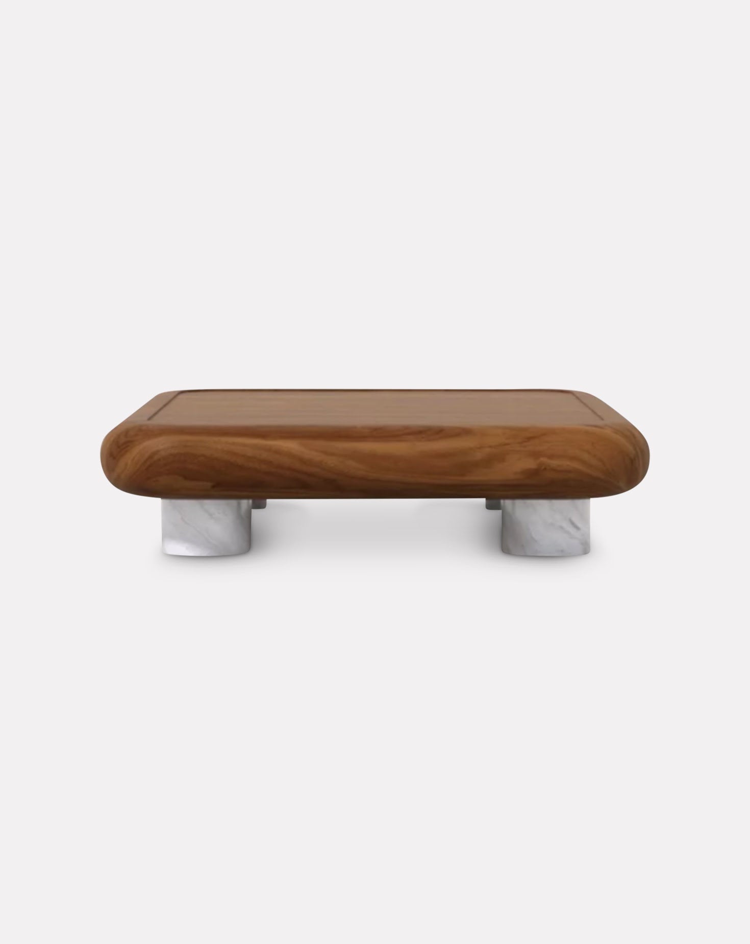 Fat Wood and Marble Coffee Table