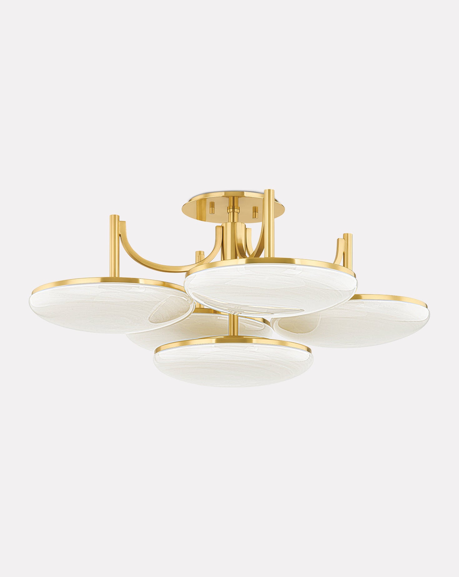 Bregman Brass and Glass Flush Mount