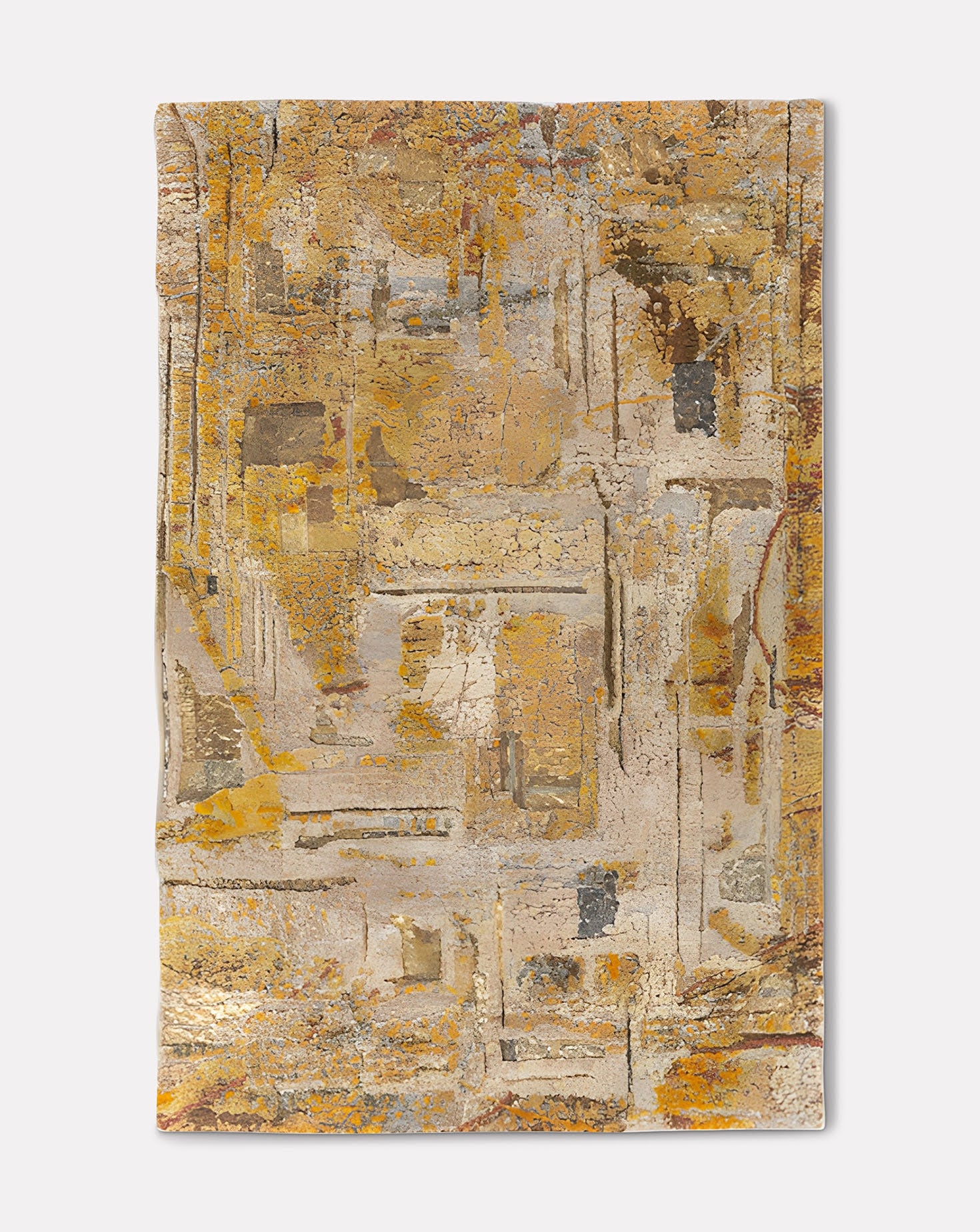 Beige and Gold Geometric Rug