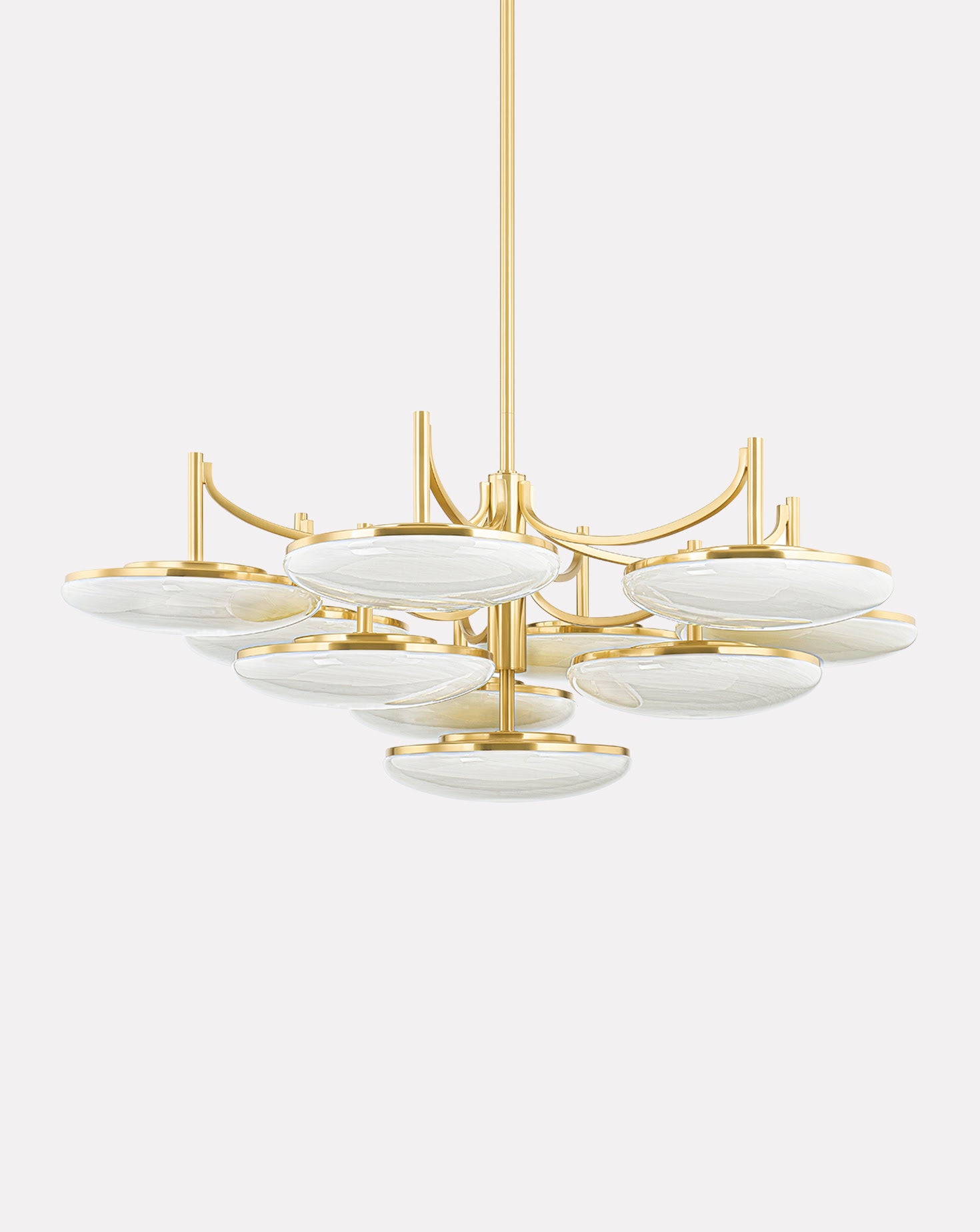 Bregman Brass and Glass Chandelier