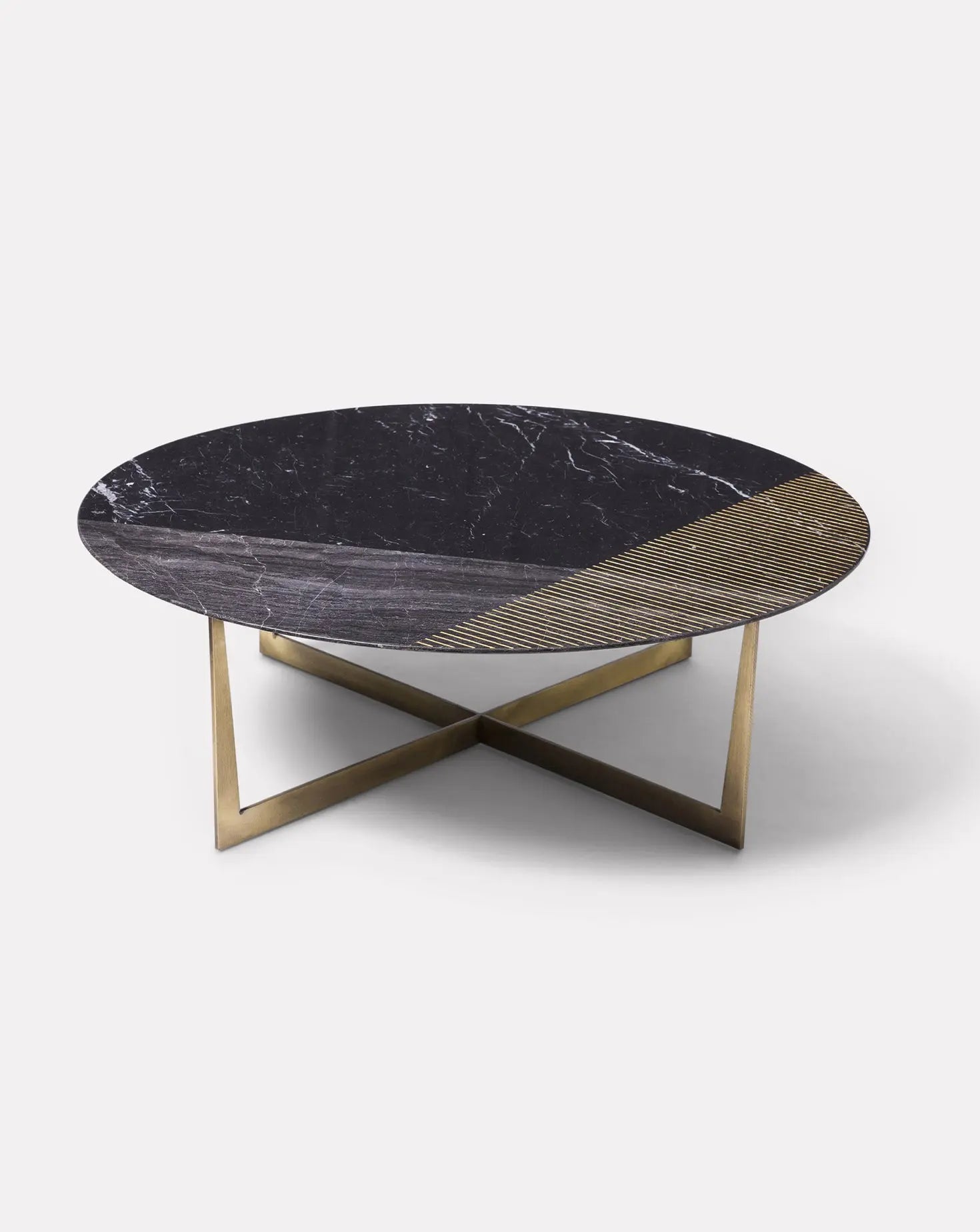 Gold Radius Marble Coffee Table I Alex Mint