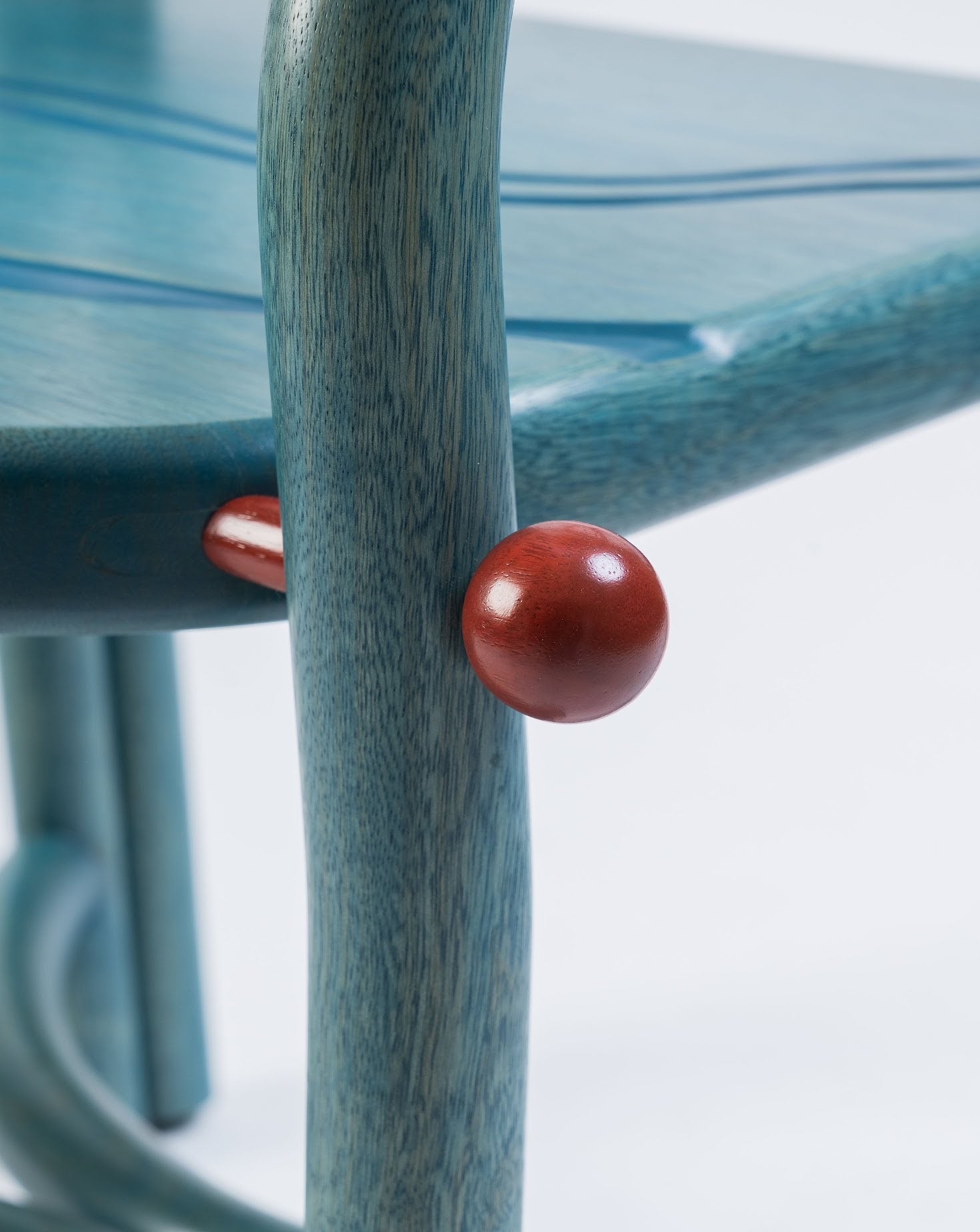 Acil Maple Wood and Carmine Armchair
