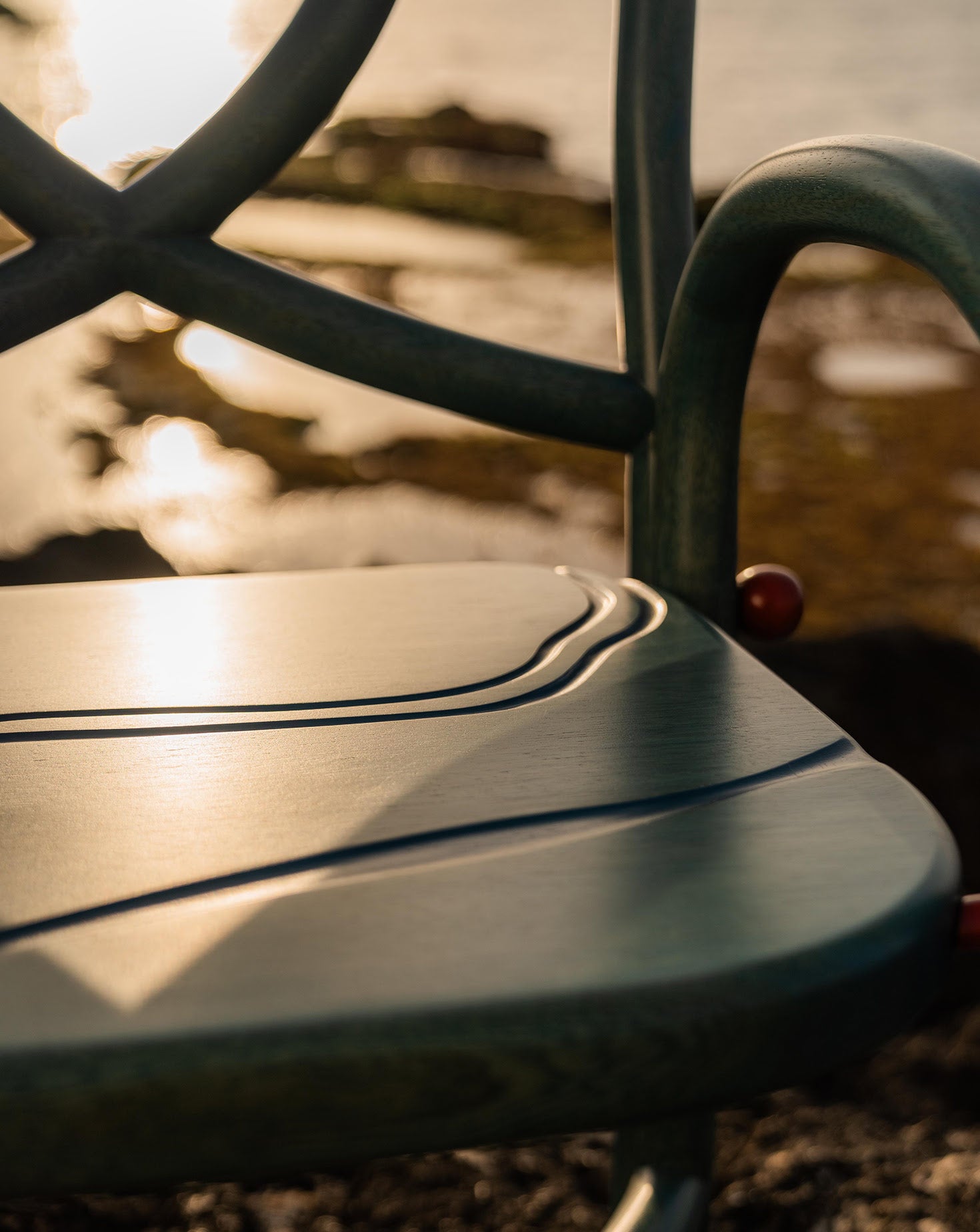 Acil Maple Wood and Carmine Armchair