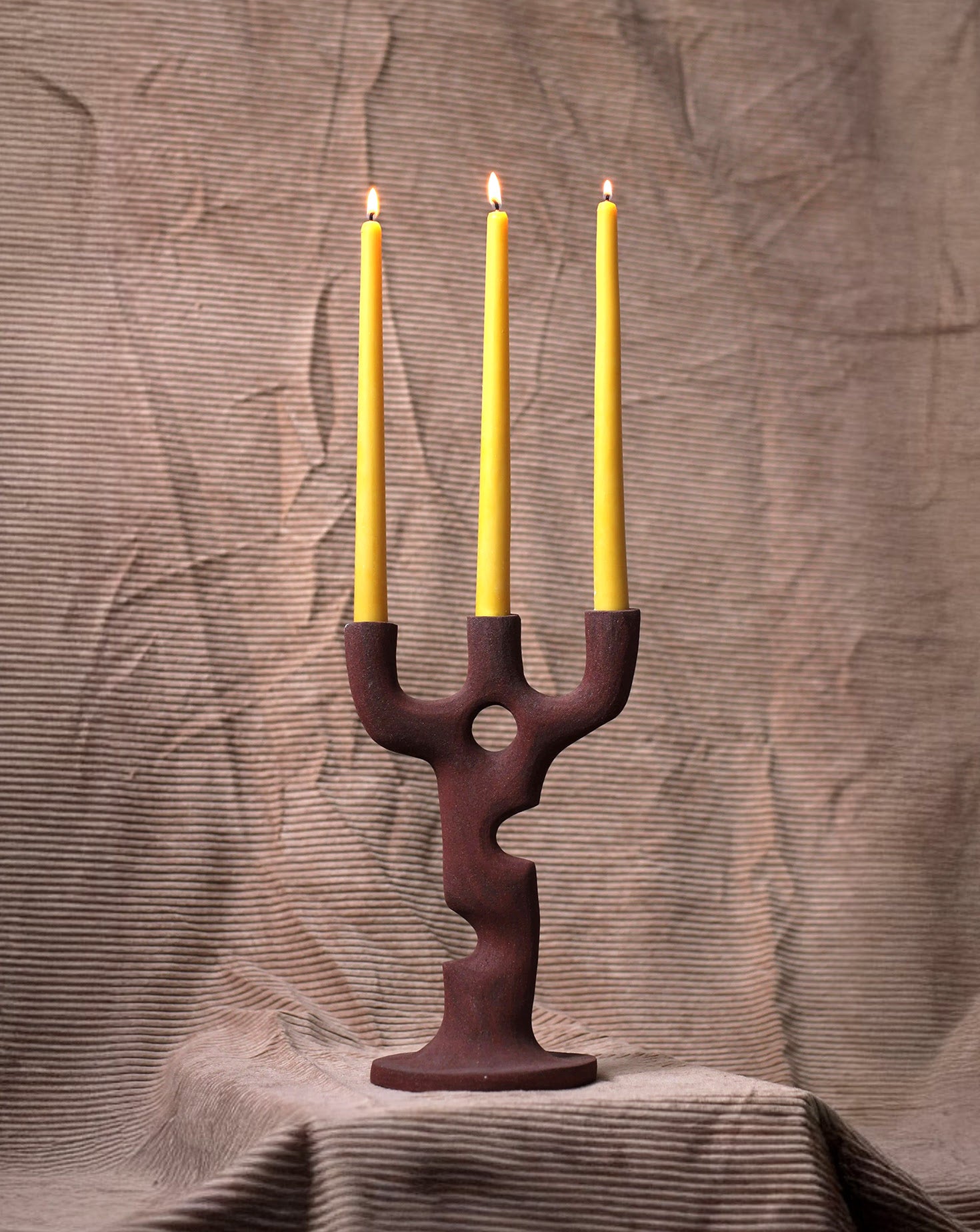 Augmin Red 3 Part Candle Stand