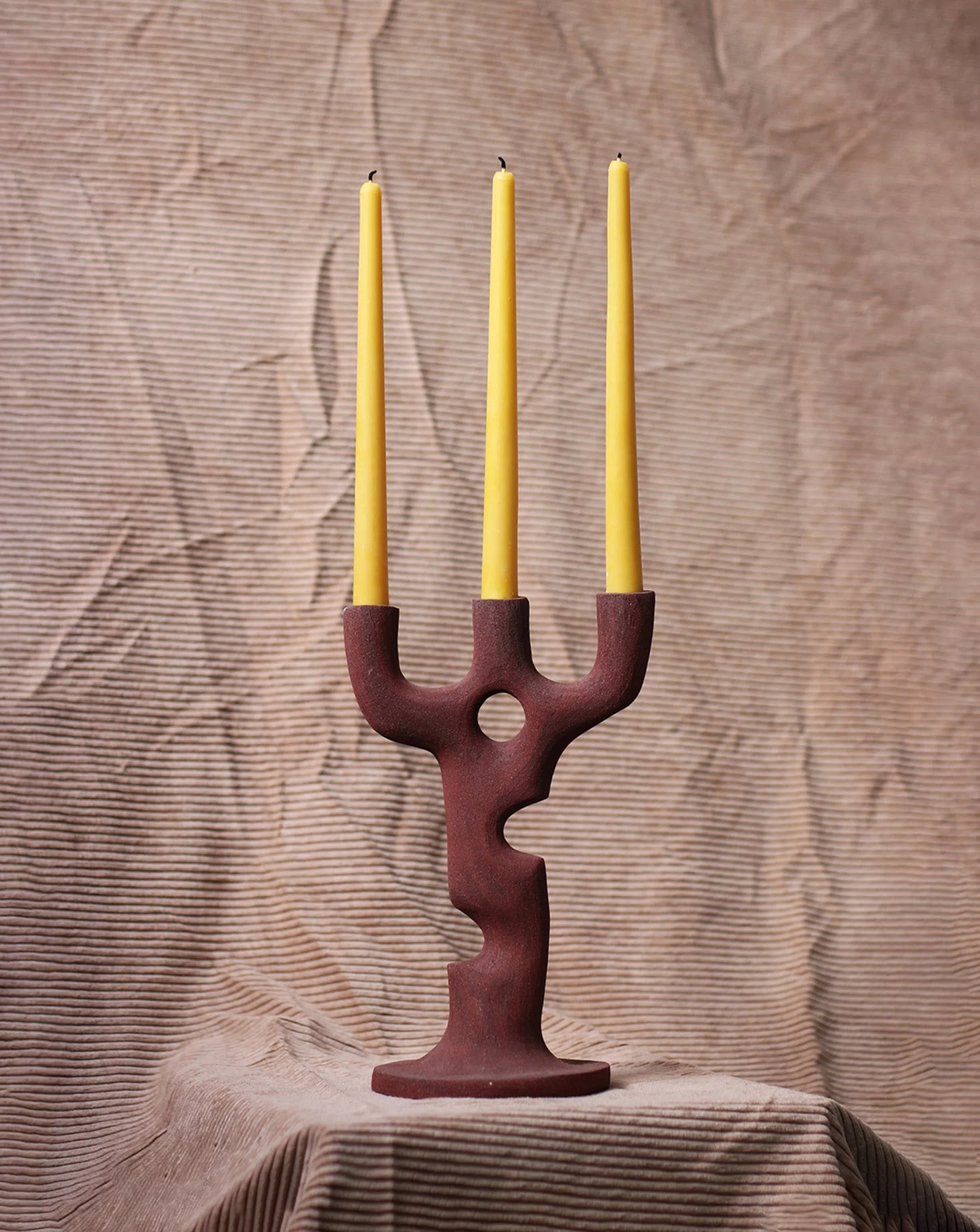 Augmin Red 3 Part Candle Stand