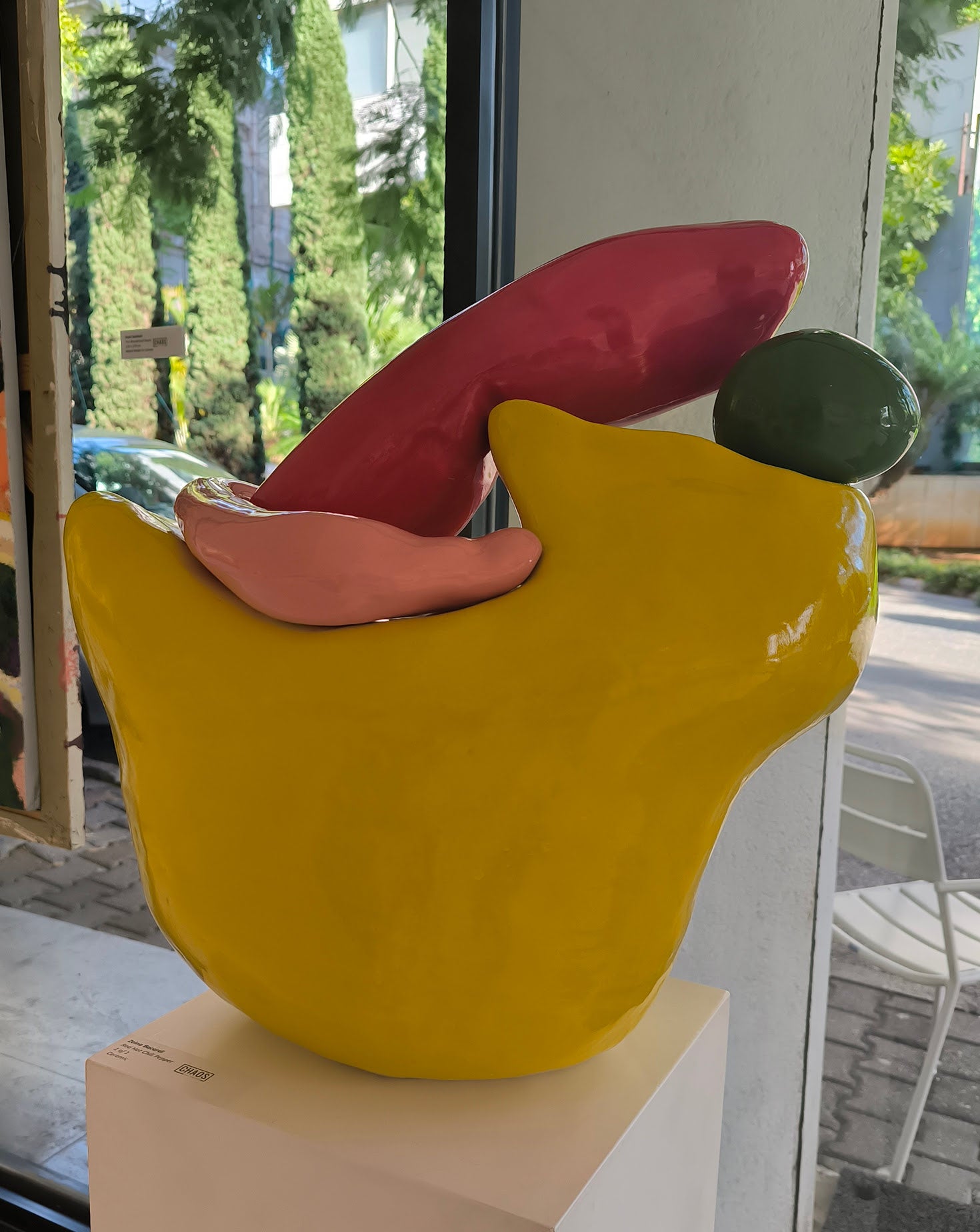 Bits of Atoms Yellow Stoneware Sculpture
